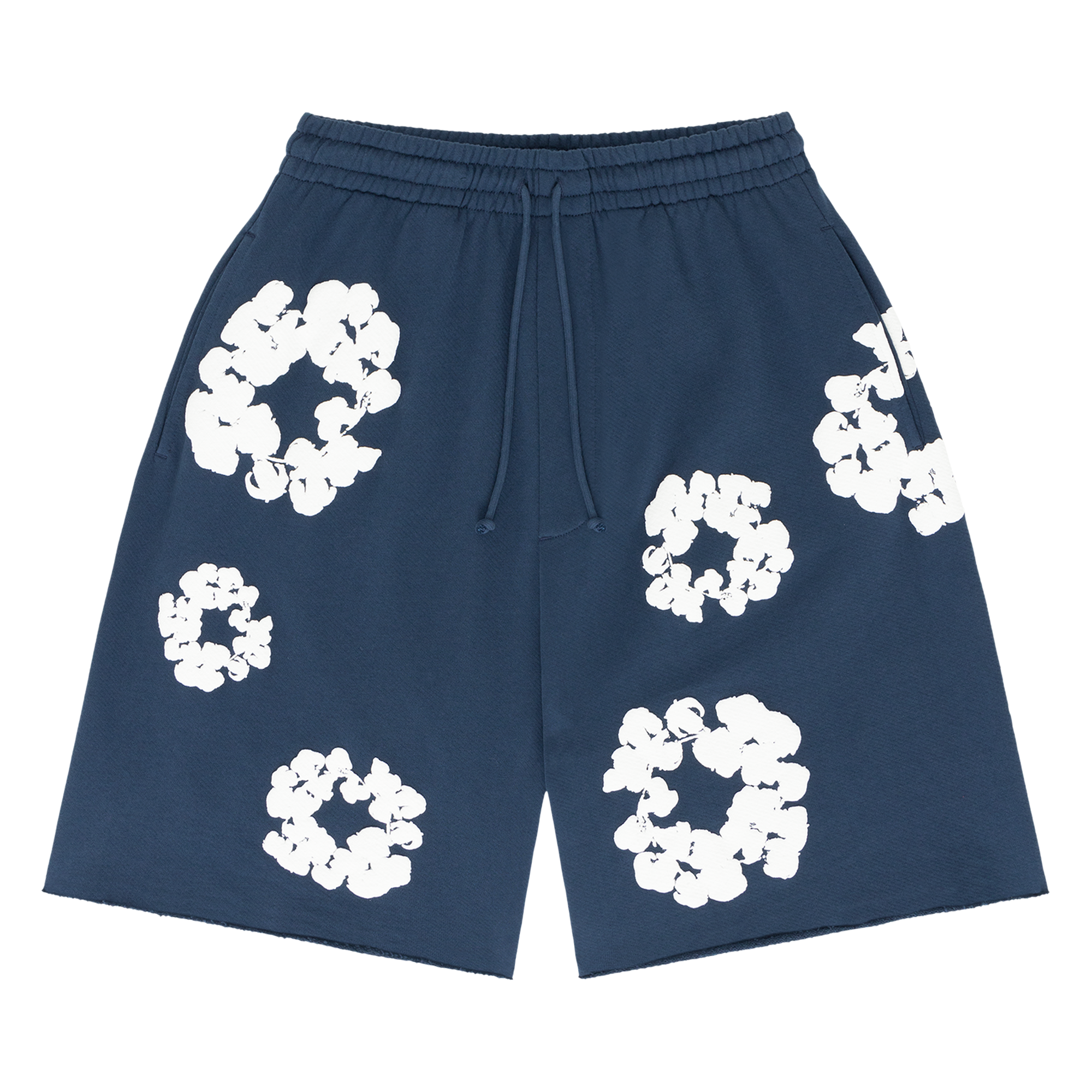 Pre-owned Denim Tears The Cotton Wreath Shorts 'navy' In Blue