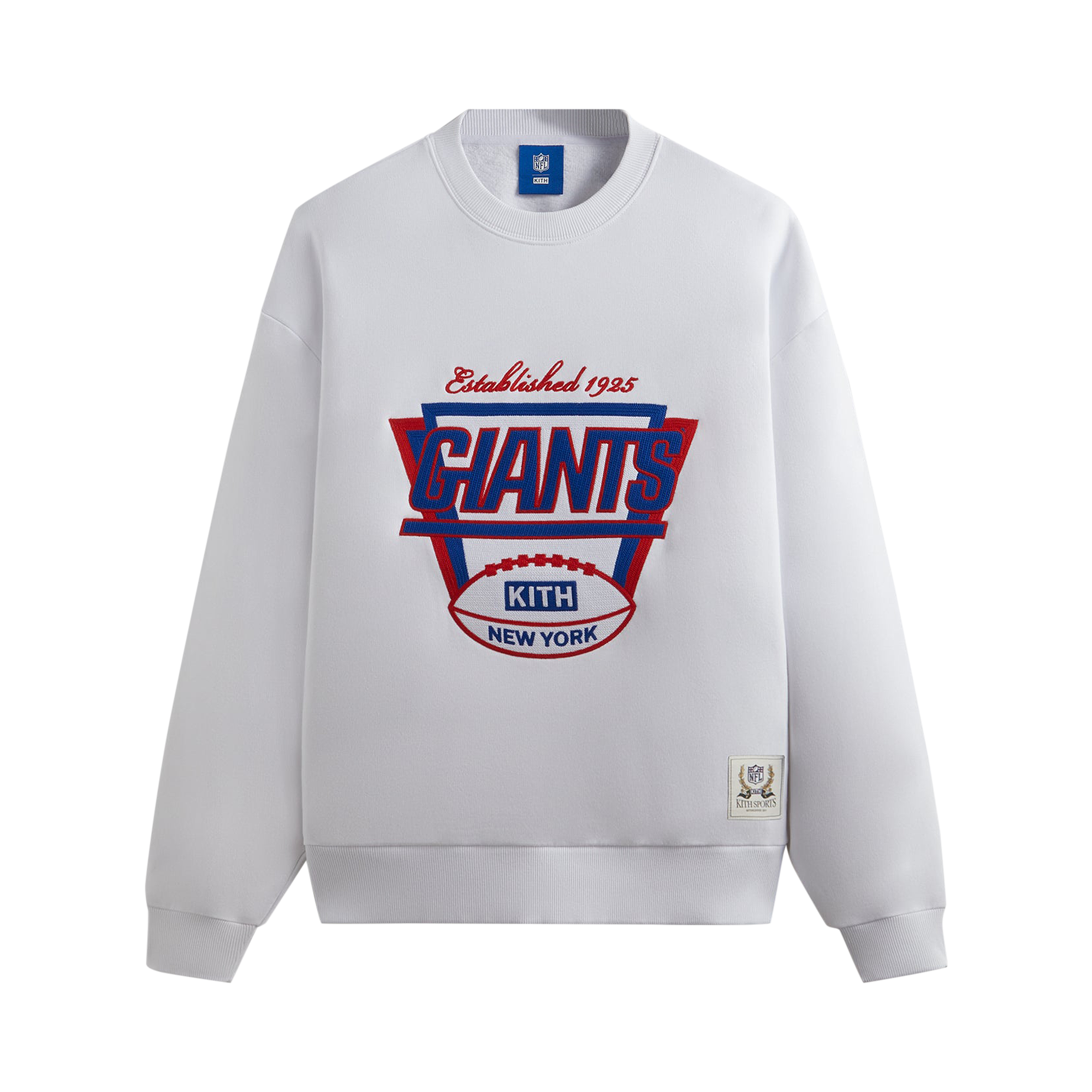 Pre-owned Kith For The Nfl: Giants 1925 Nelson Crewneck 'white'