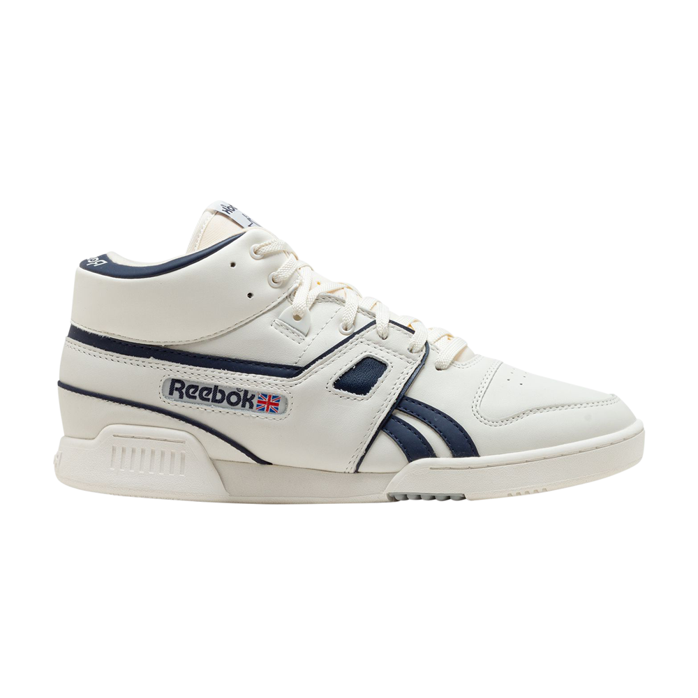 Pre-owned Reebok Workout Pro Mid 'chalk Vector Navy' In White