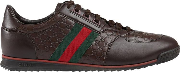 Gucci Leather Web Sneaker 'Chocolate'