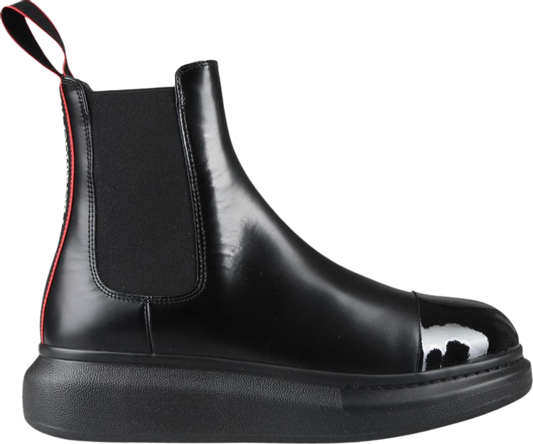 Alexander McQueen Hybrid Chelsea Boot 'Black Red Patent Toe'