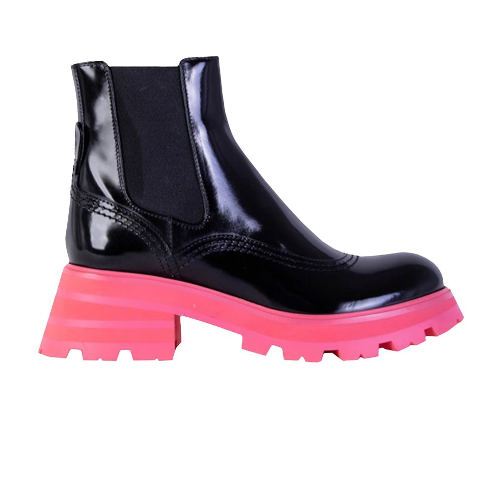 Pre-owned Alexander Mcqueen Wmns Wander Chelsea Boot 'black Pink' | Women's Size 37