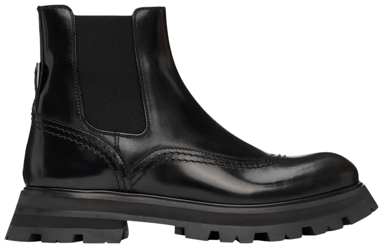 Alexander McQueen Wmns Wander Chelsea Ankle Boot Black Natural