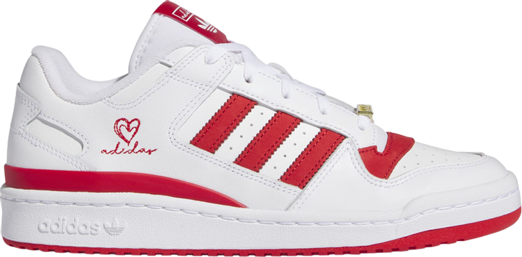 Forum Low Classic 'White Scarlet Embroidered Heart'