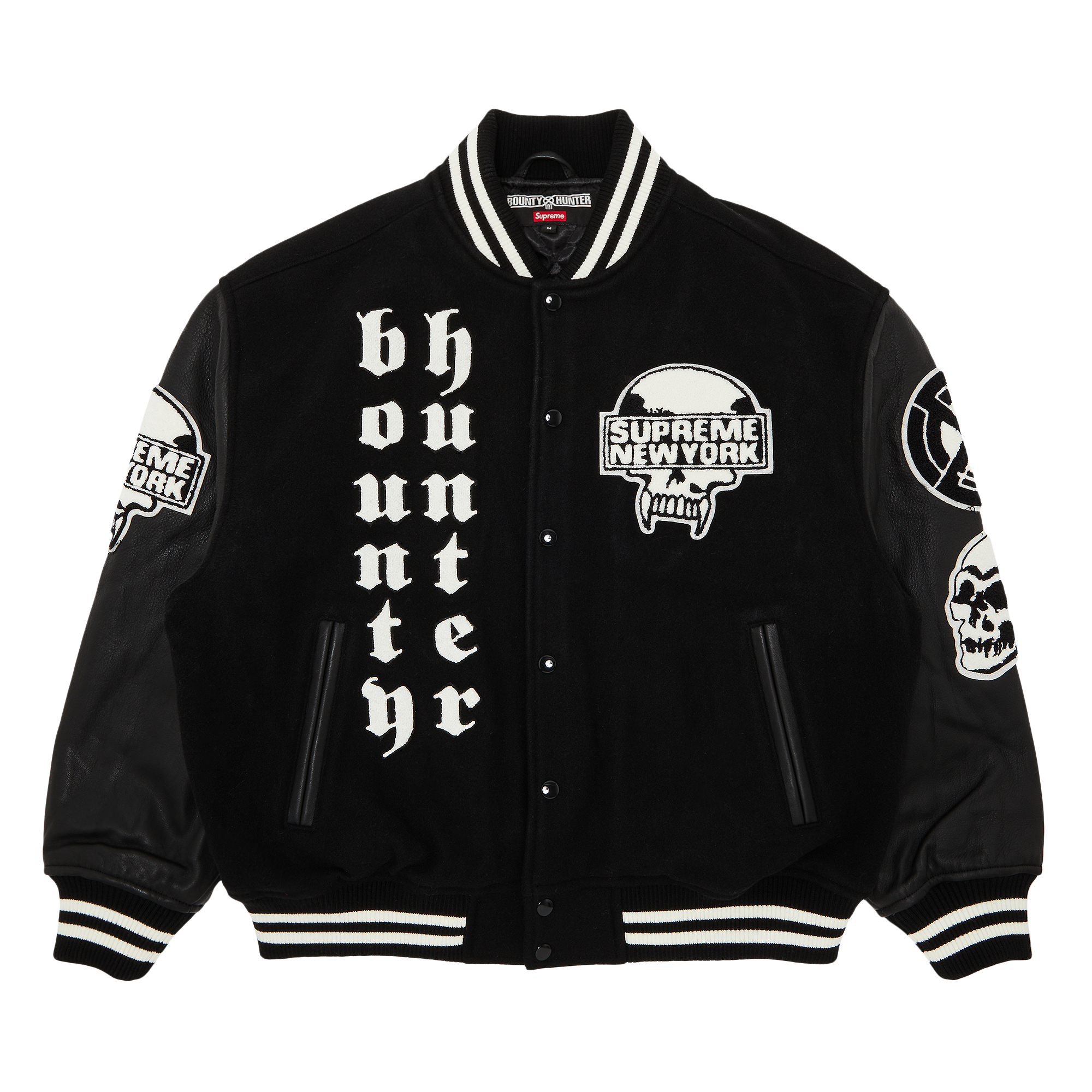 Pre-owned Supreme X Bounty Hunter Varsity Jacket 'black'