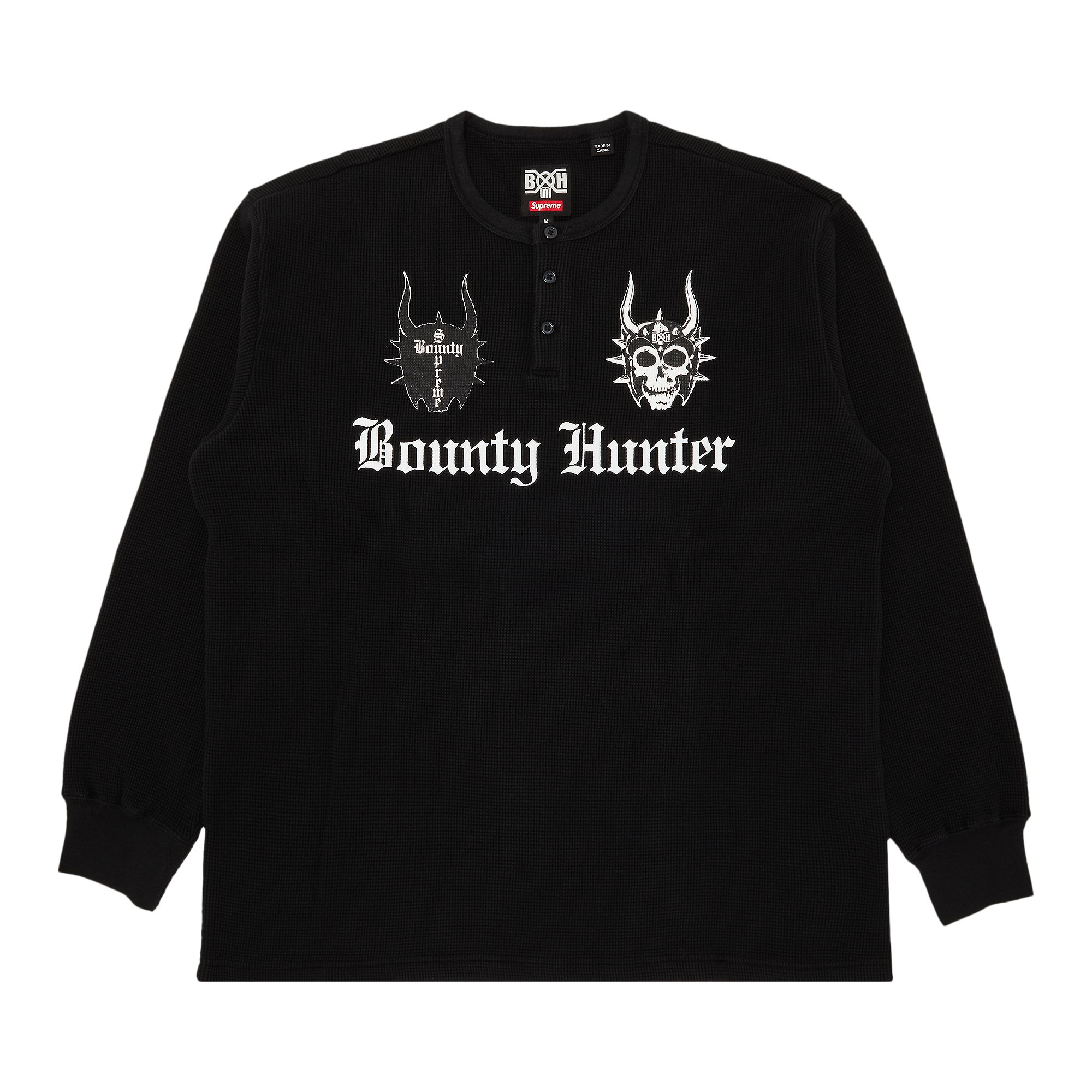 Supreme x Bounty Hunter Thermal Henley Long-Sleeve Top 'Black' | Men's Size S