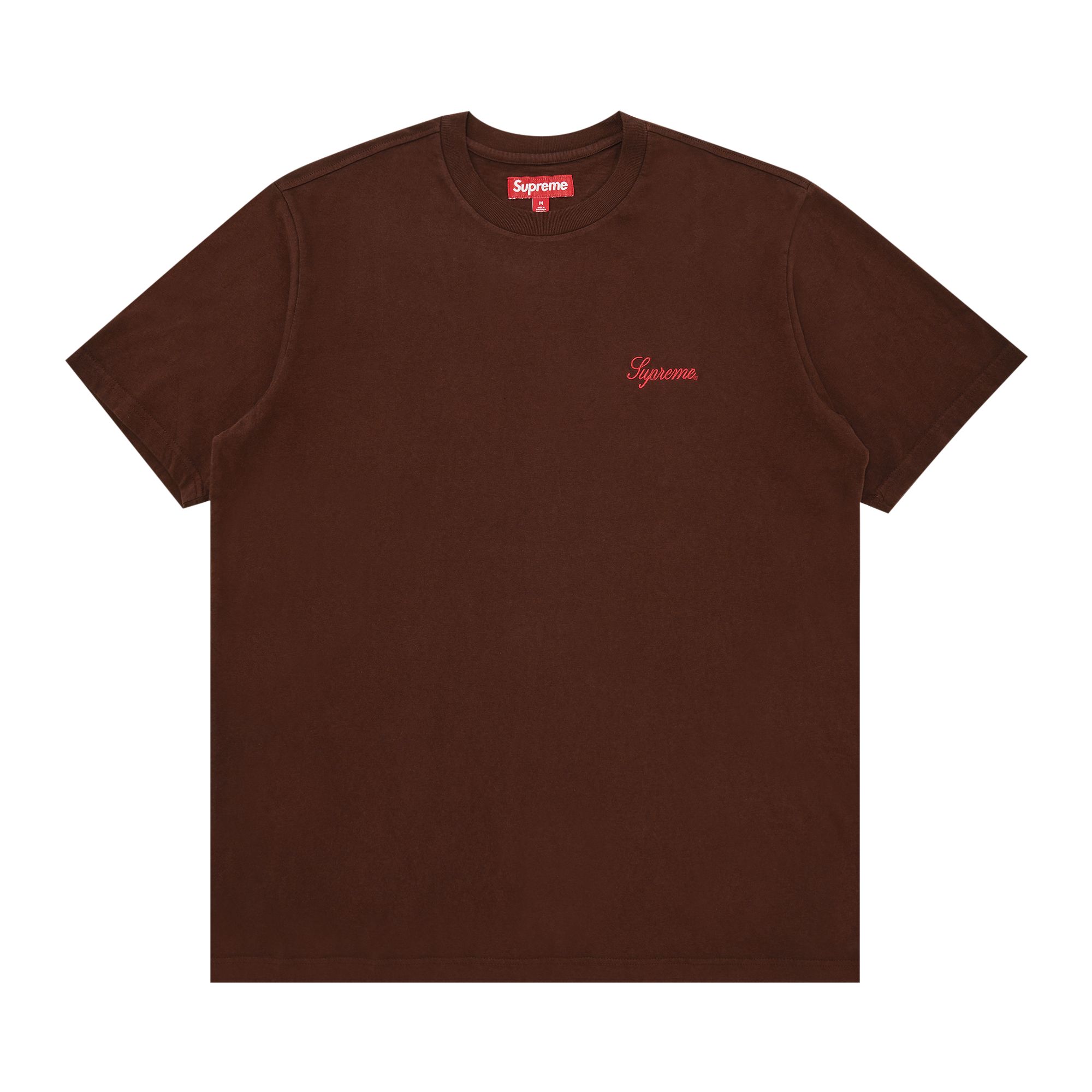 Pre-owned Supreme Washed Script Short-sleeve Top 'dark Brown' | Men's Size M