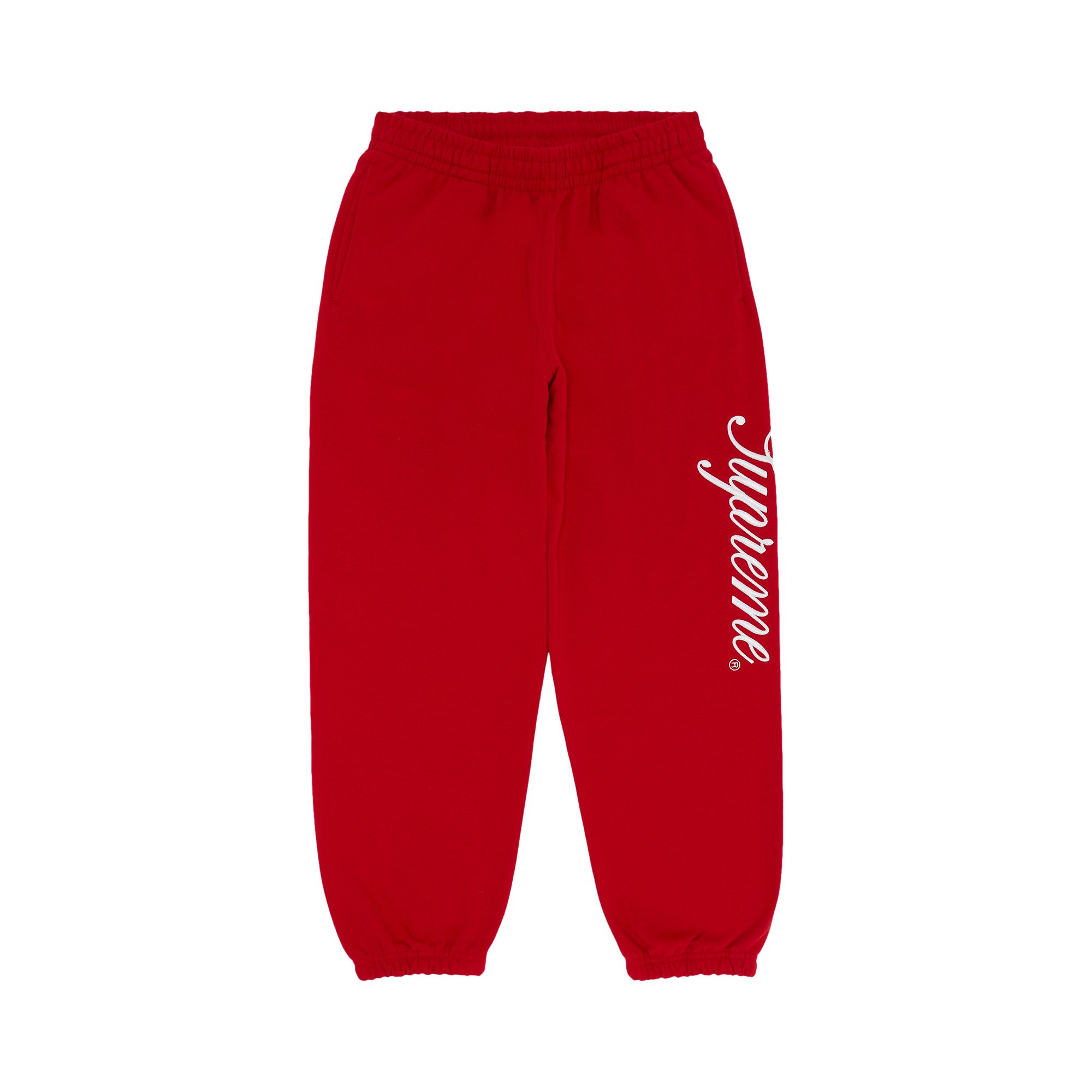 Pre-owned Supreme Raised Script Sweatpant 'red'