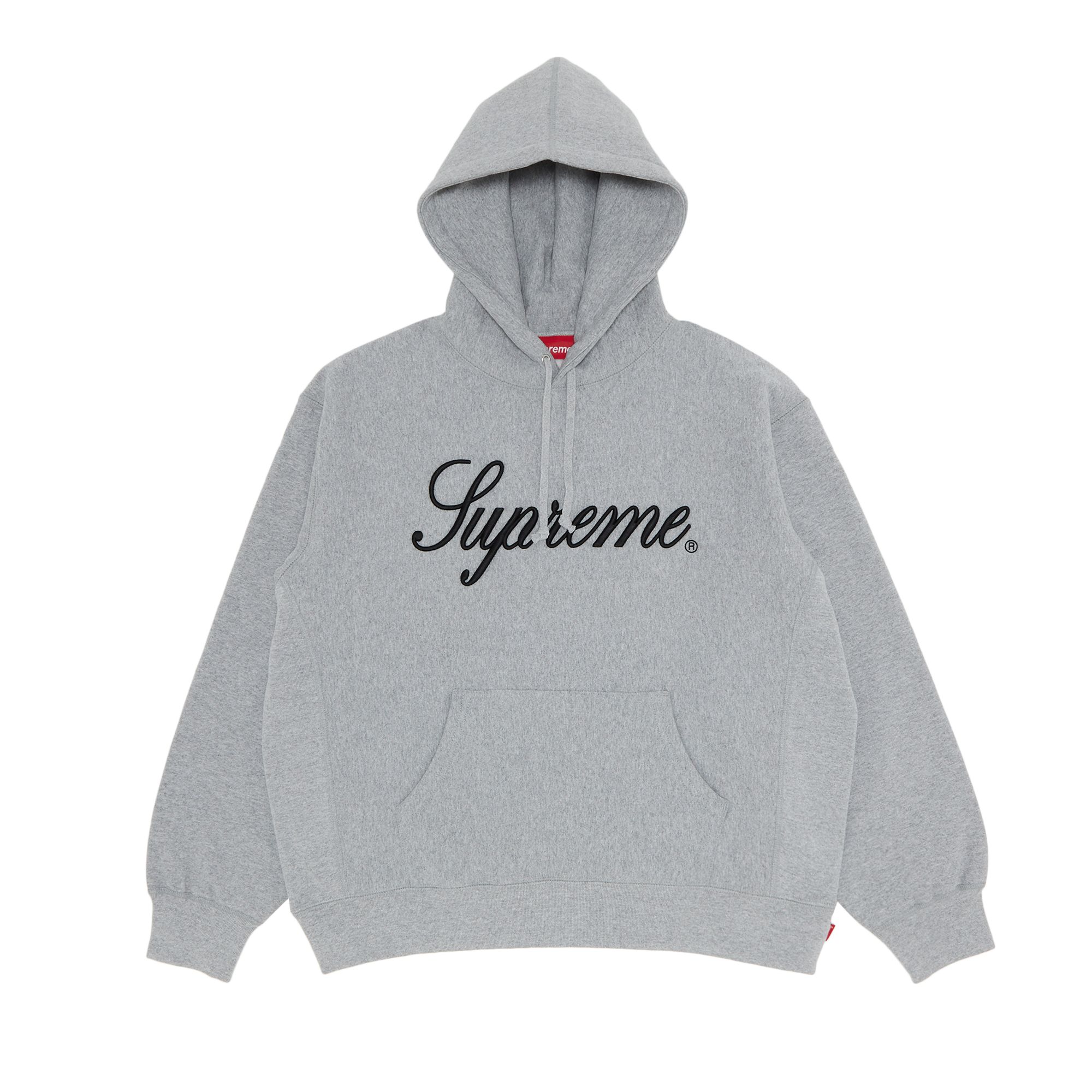 Pre-owned Supreme Raised Script Hooded Sweatshirt 'heather Grey'