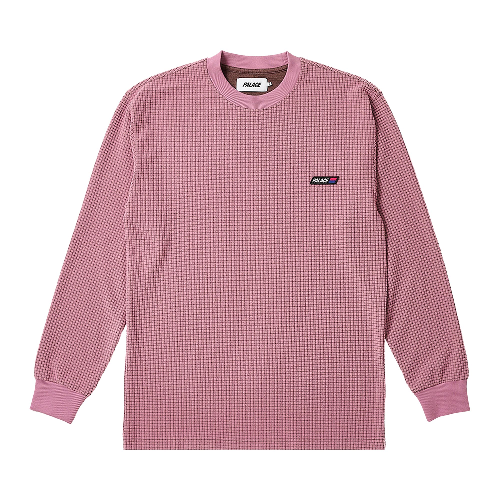 Click to view more detailed imagery on our partner's website Pre-owned Palace Grid Thermal Longsleeve 'brown/mauve'