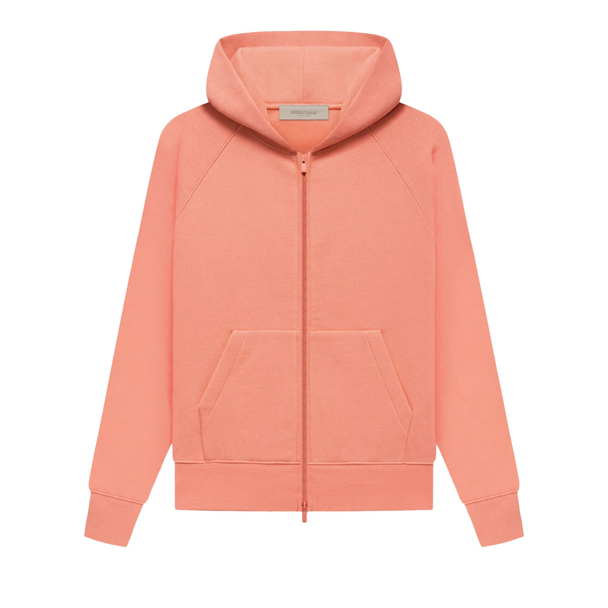 Pre-owned Essentials Fear Of God  Full Zip Hoodie 'coral' | Orange | Kid's Size -6.5