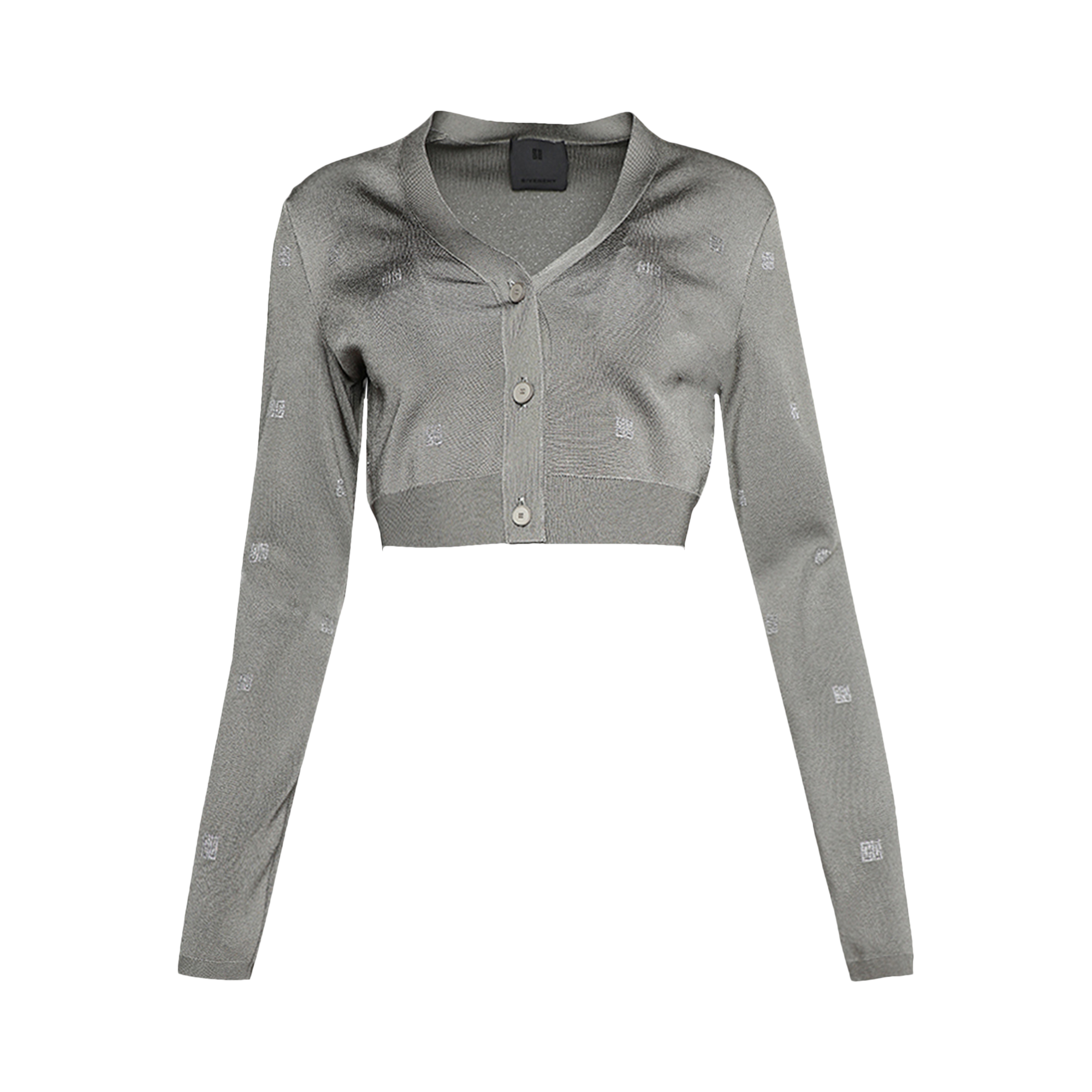 Pre-owned Givenchy 4g Cropped Cardigan 'titanium' In Grey