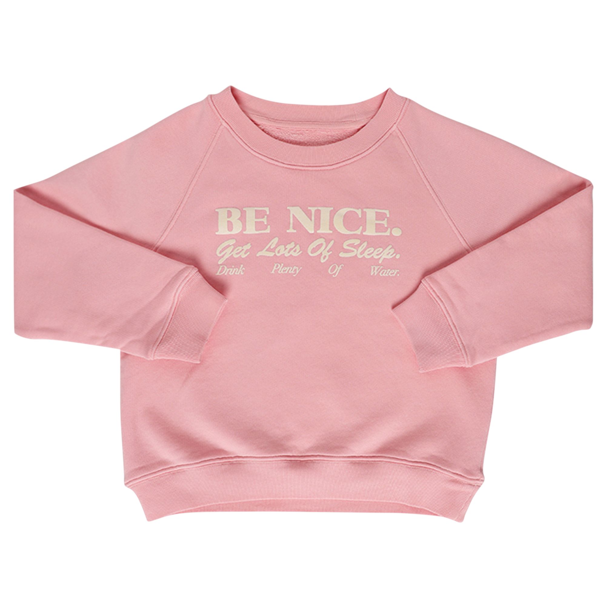 Sporty & Rich Kids Be Nice Crewneck 'Rose/Cream' | Pink | Kid's Size 8