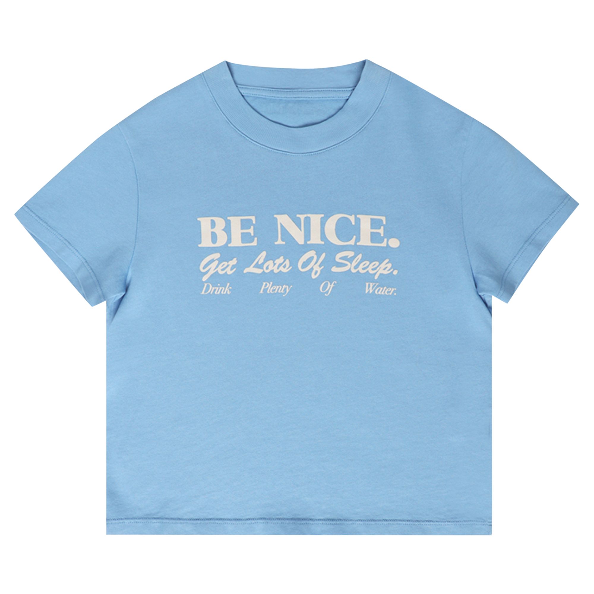Sporty & Rich Kids Be Nice T-Shirt 'Periwinkle/Cream' | Blue | Kid's Size 10