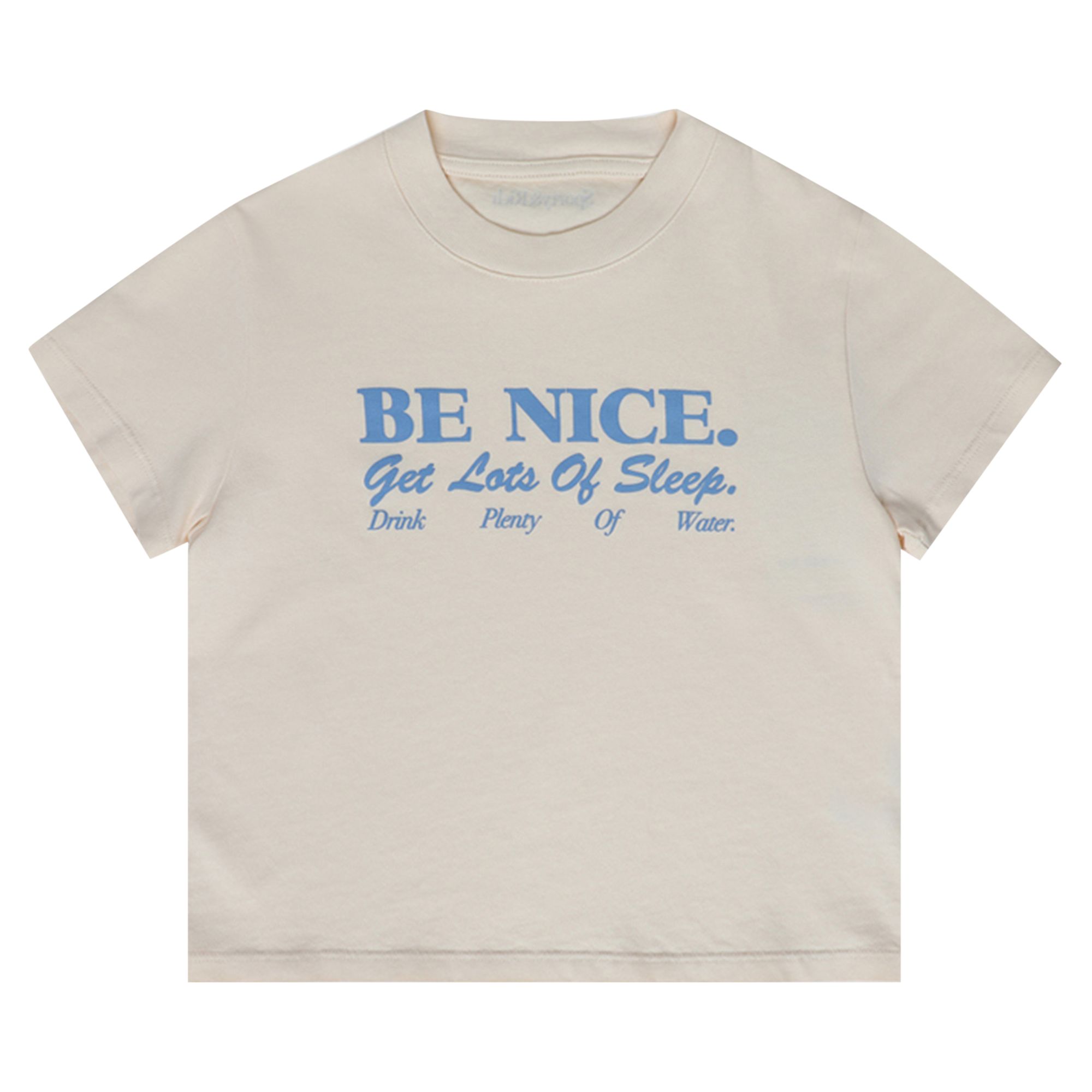 Sporty & Rich Kids Be Nice T-Shirt 'Cream/Periwinkle' | White | Kid's Size 6