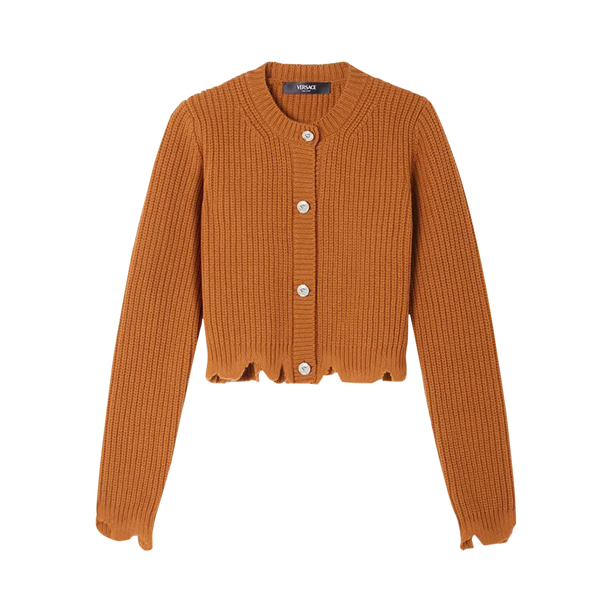 Pre-owned Versace Grunge Knit Sweater 'caramel' | Tan | Women's Size 38 In Brown