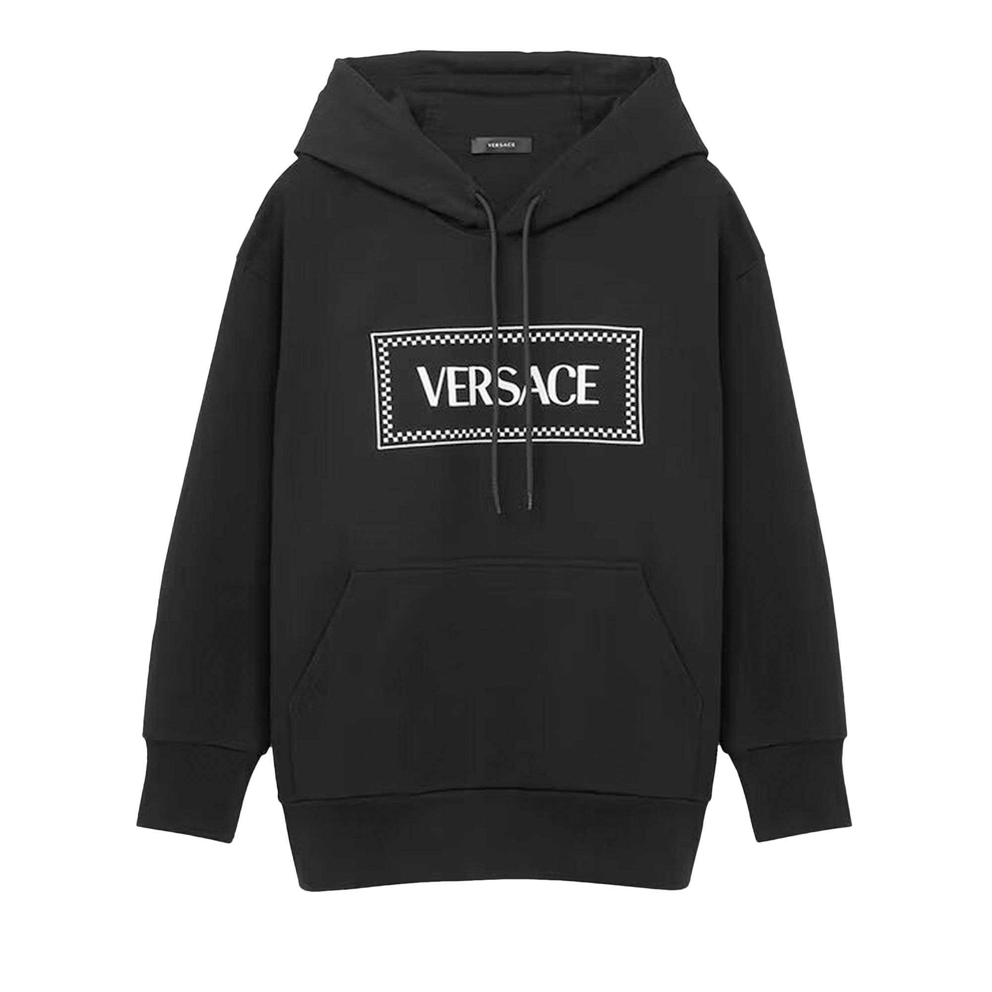 Pre-owned Versace Embroidered Logo Hoodie 'black/white' | Women's Size 38