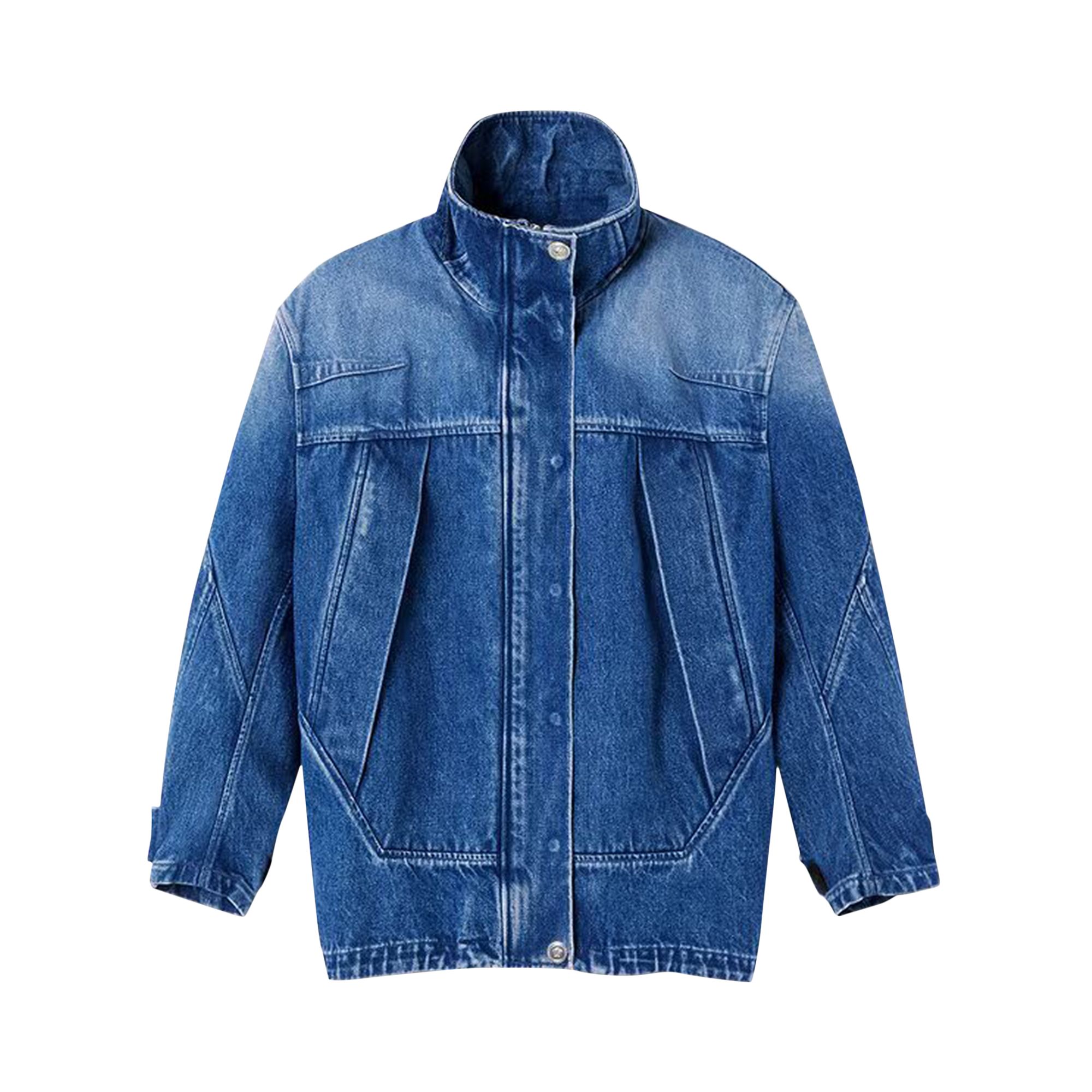 Pre-owned Versace Denim Blouson 'medium Blue' | Women's Size 40