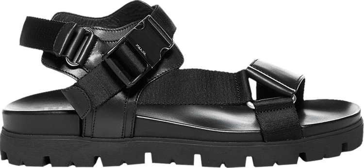 Prada Buckle Tape Sandal Black