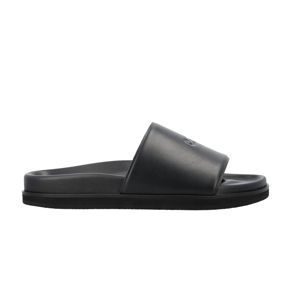 Pre-owned Off-white Stamp Leather Sliders 'black' | Men's Size 40