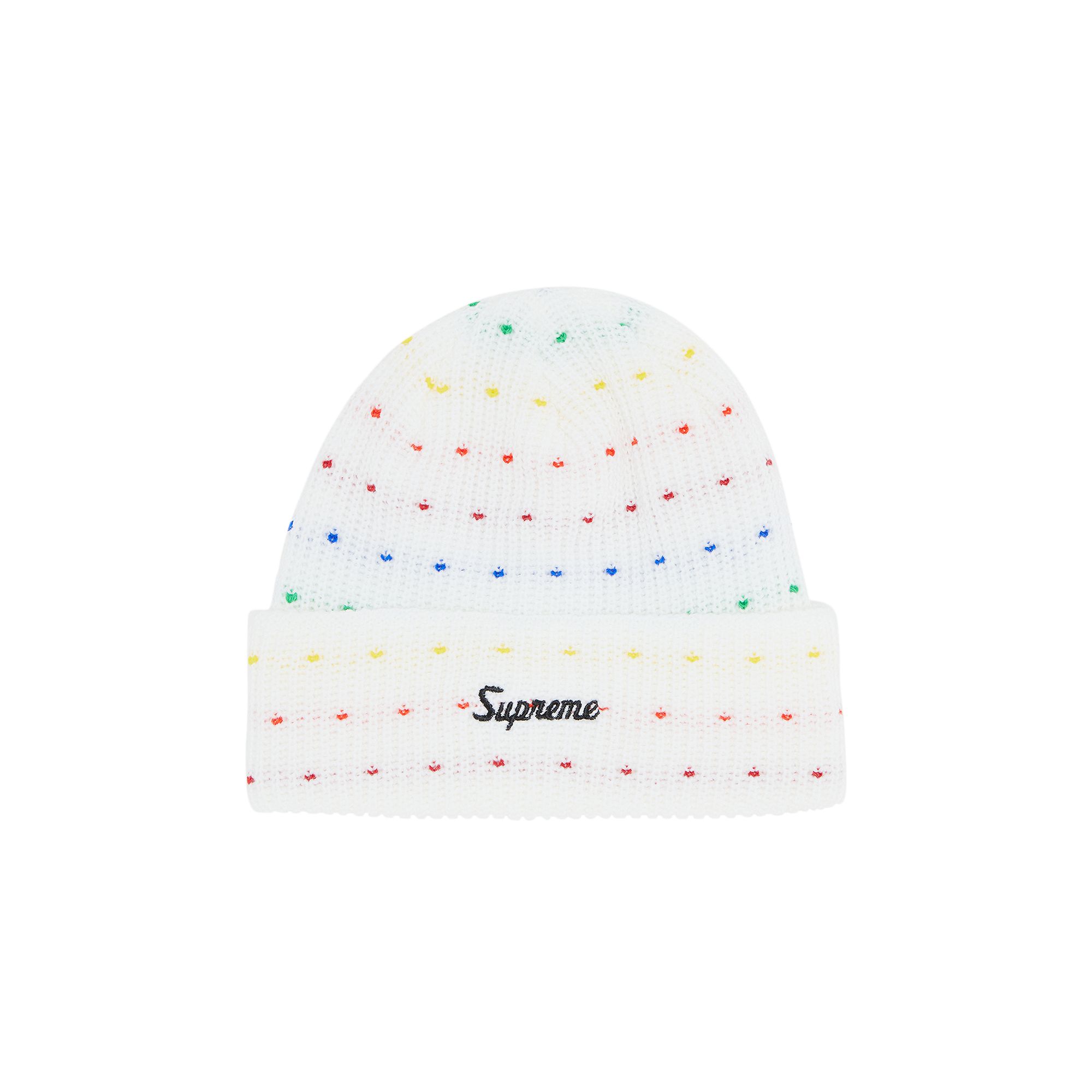 Click to view more detailed imagery on our partner's website Pre-owned Supreme Loose Gauge Beanie 'white Multicolor'