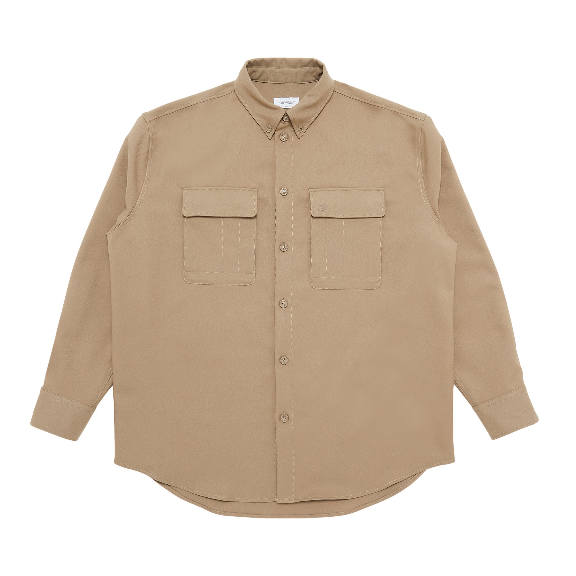 Pre-owned Off-white Emblem Drill Military Overshirt 'beige/beige' In Tan