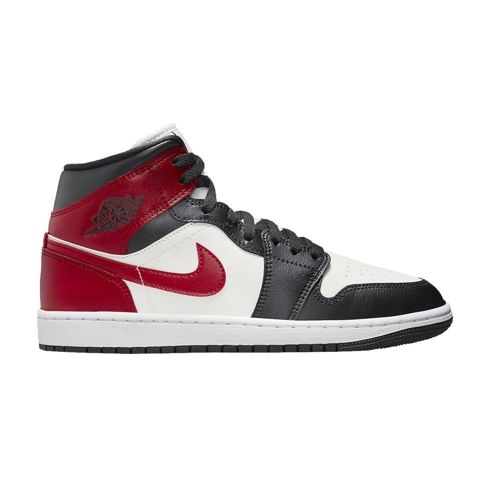 Pre-owned Air Jordan Wmns 1 Mid 'black Toe' In Red