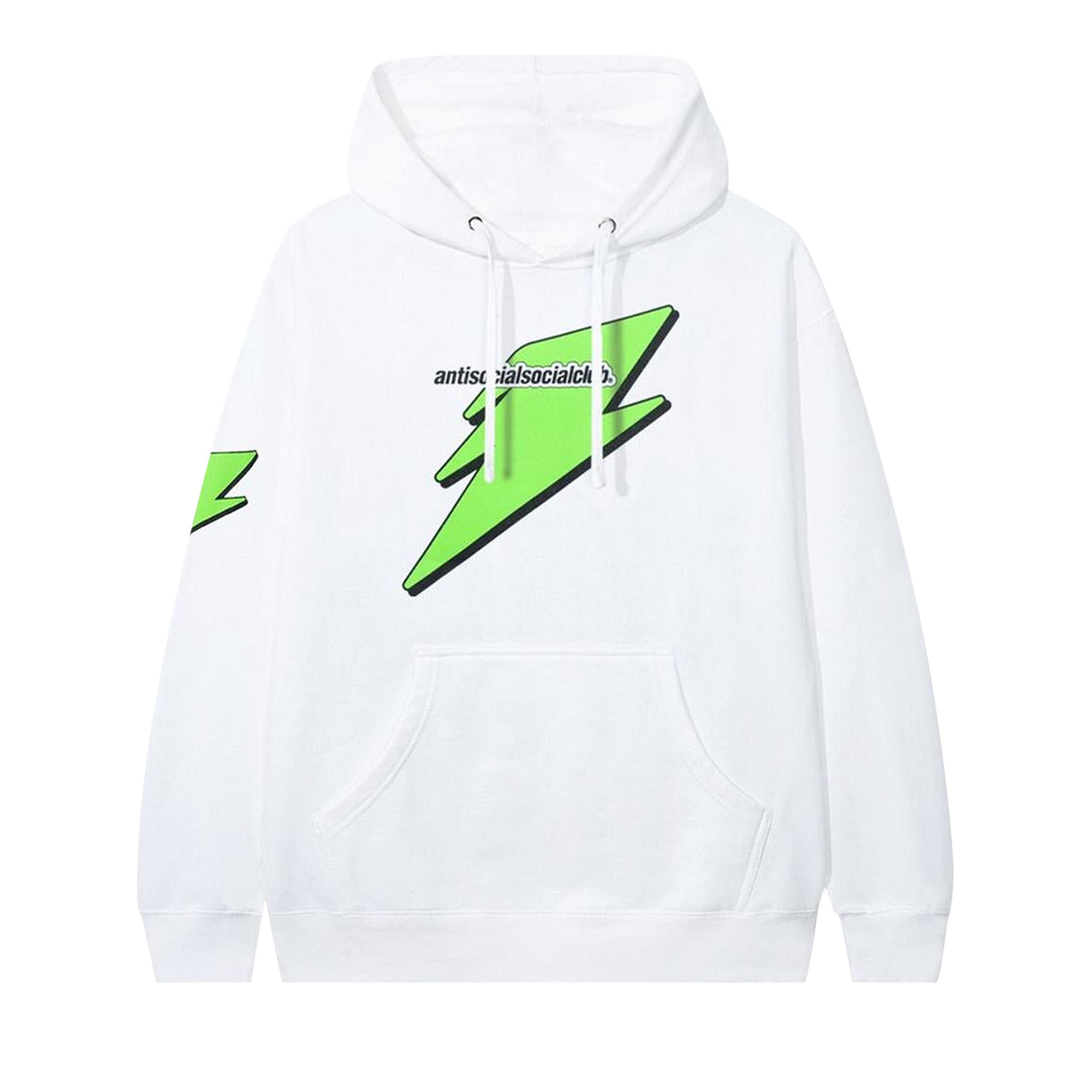 Pre-owned Anti Social Social Club Careless Bolt Hoodie 'white/green' | Men's Size Xxl