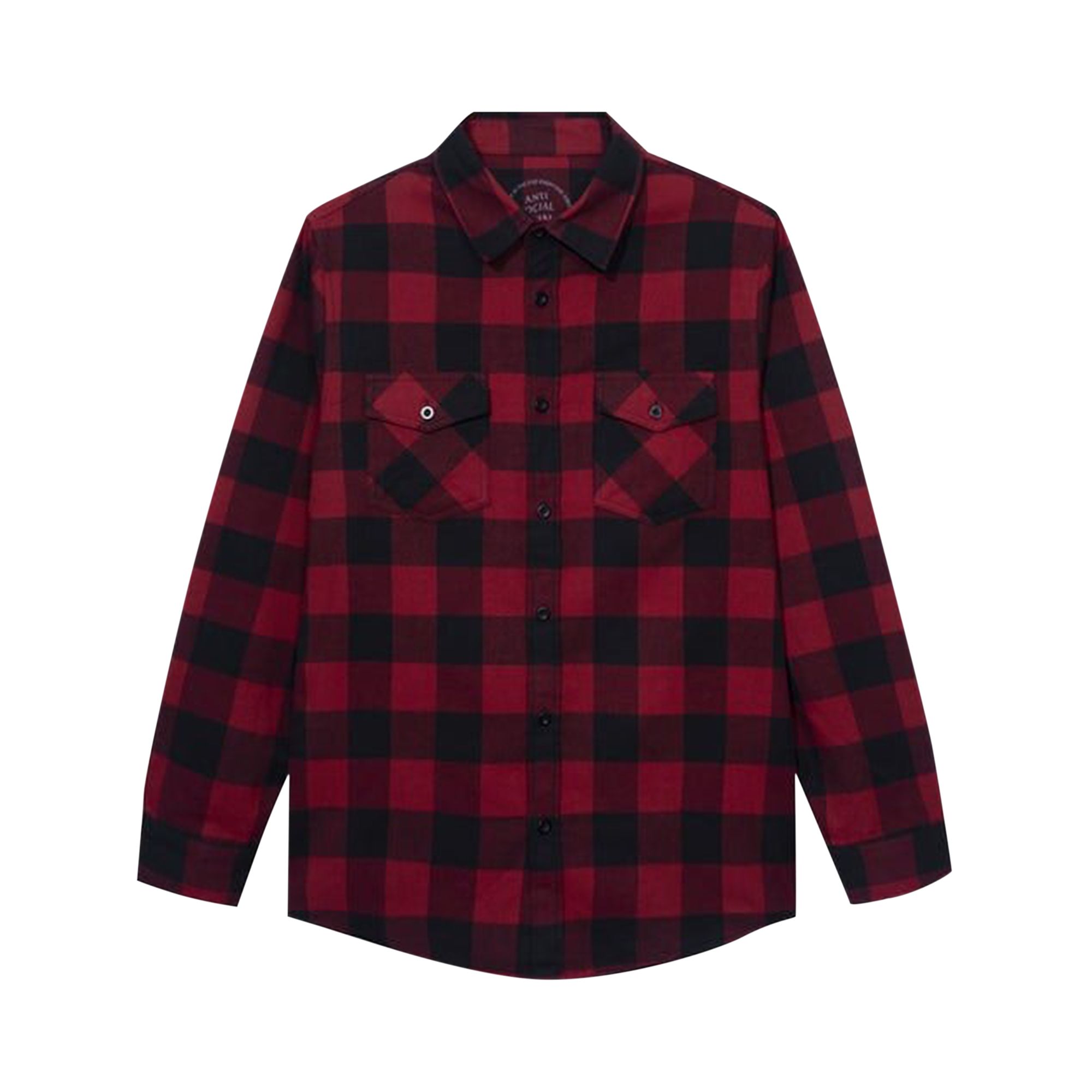 Pre-owned Anti Social Social Club Happiest Place On Earth Flannel 'red' | Men's Size M