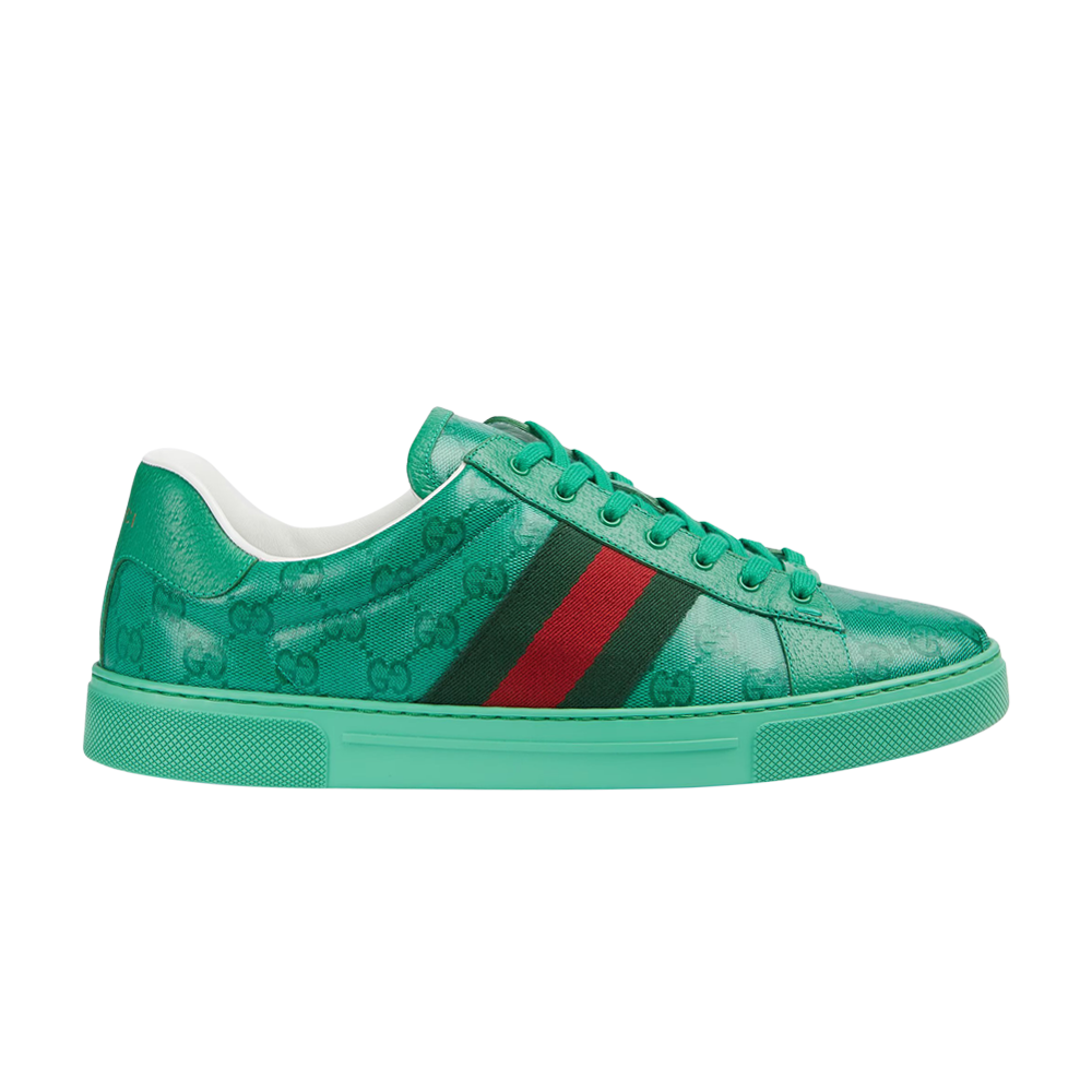 Pre-owned Gucci Ace 'gg Crystal Canvas - Green'