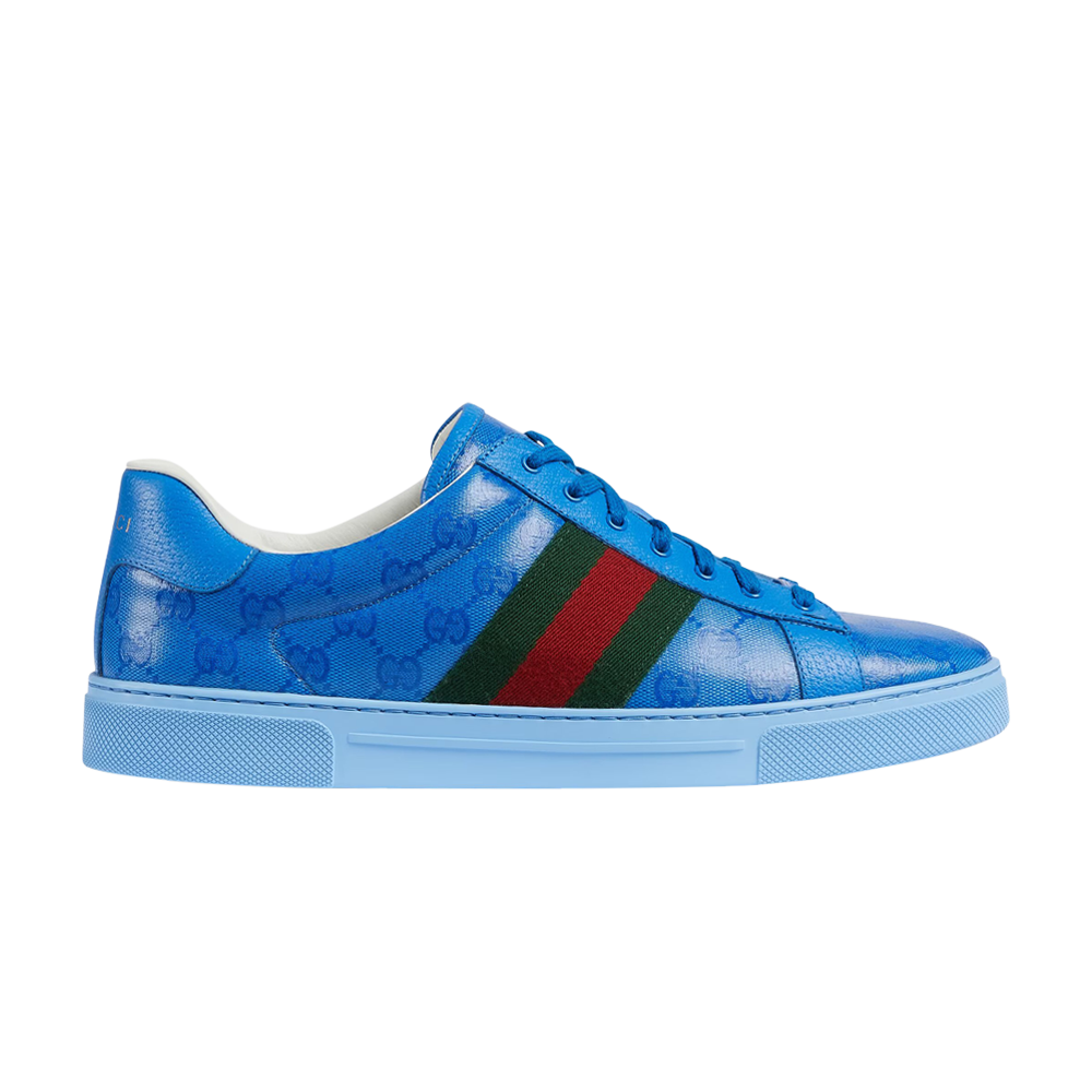 Pre-owned Gucci Ace 'gg Crystal Canvas - Blue'