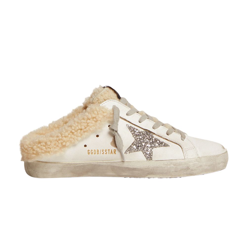 Pre-owned Golden Goose Wmns Superstar Sabot 'white Silver Glitter' | Women's Size 35