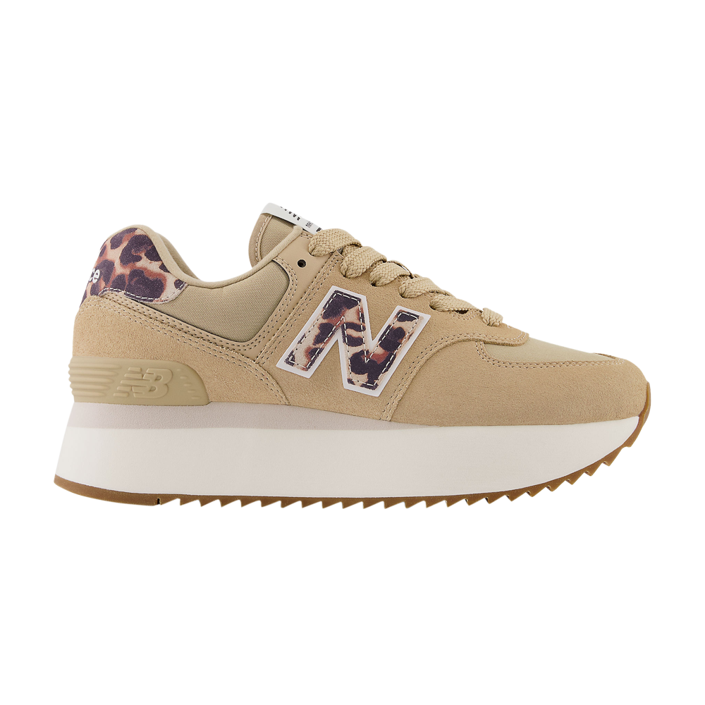 Pre-owned New Balance Wmns 574+ 'incense Animal Print' In Tan
