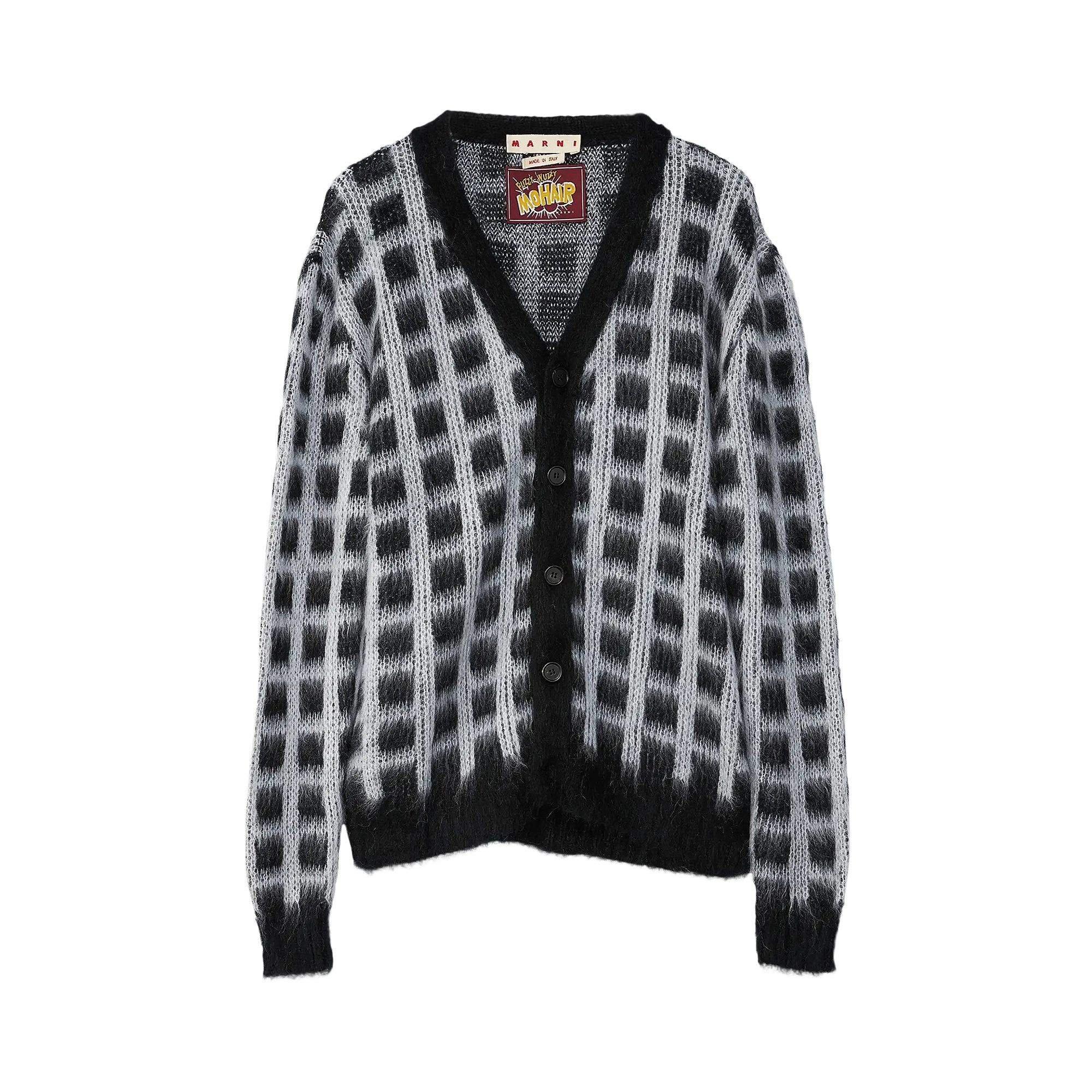 Pre-owned Marni Brushed Check Cardigan 'black'