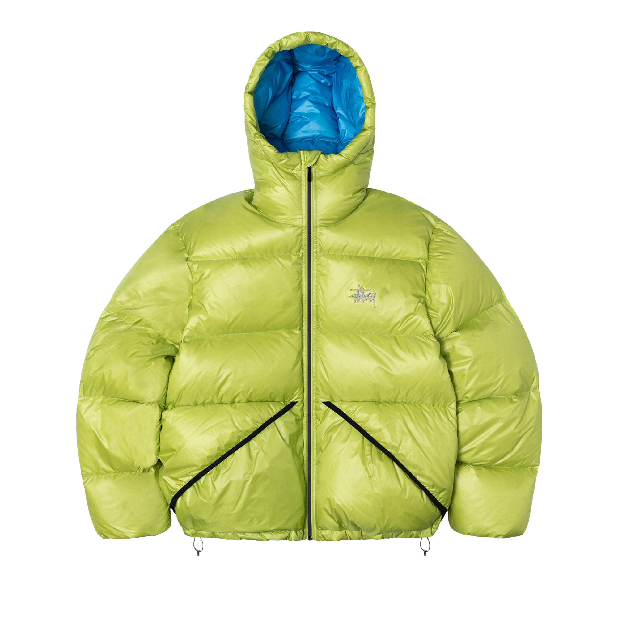 Pre-owned Stussy Down Parka Micro Ripstop 'lime' In Green
