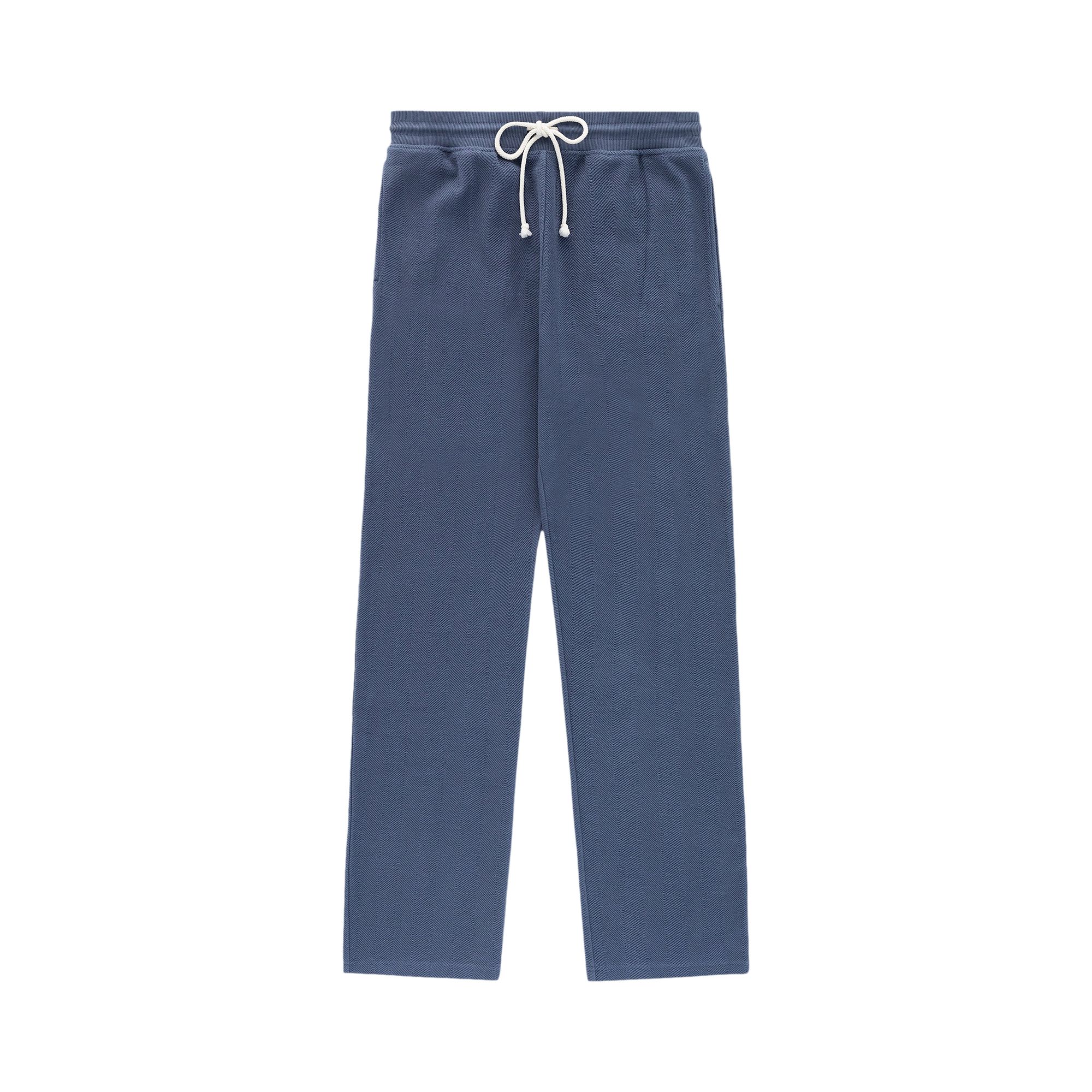 Pre-owned Aimé Leon Dore Herringbone Terry Uniform Sweatpant 'vintage Indigo' | Blue | Men's Size Xl