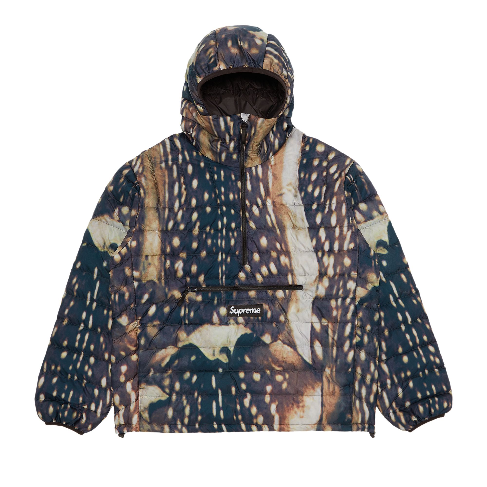 Pre-owned Supreme Micro Down Half Zip Hooded Pullover 'deer' In Multi-color