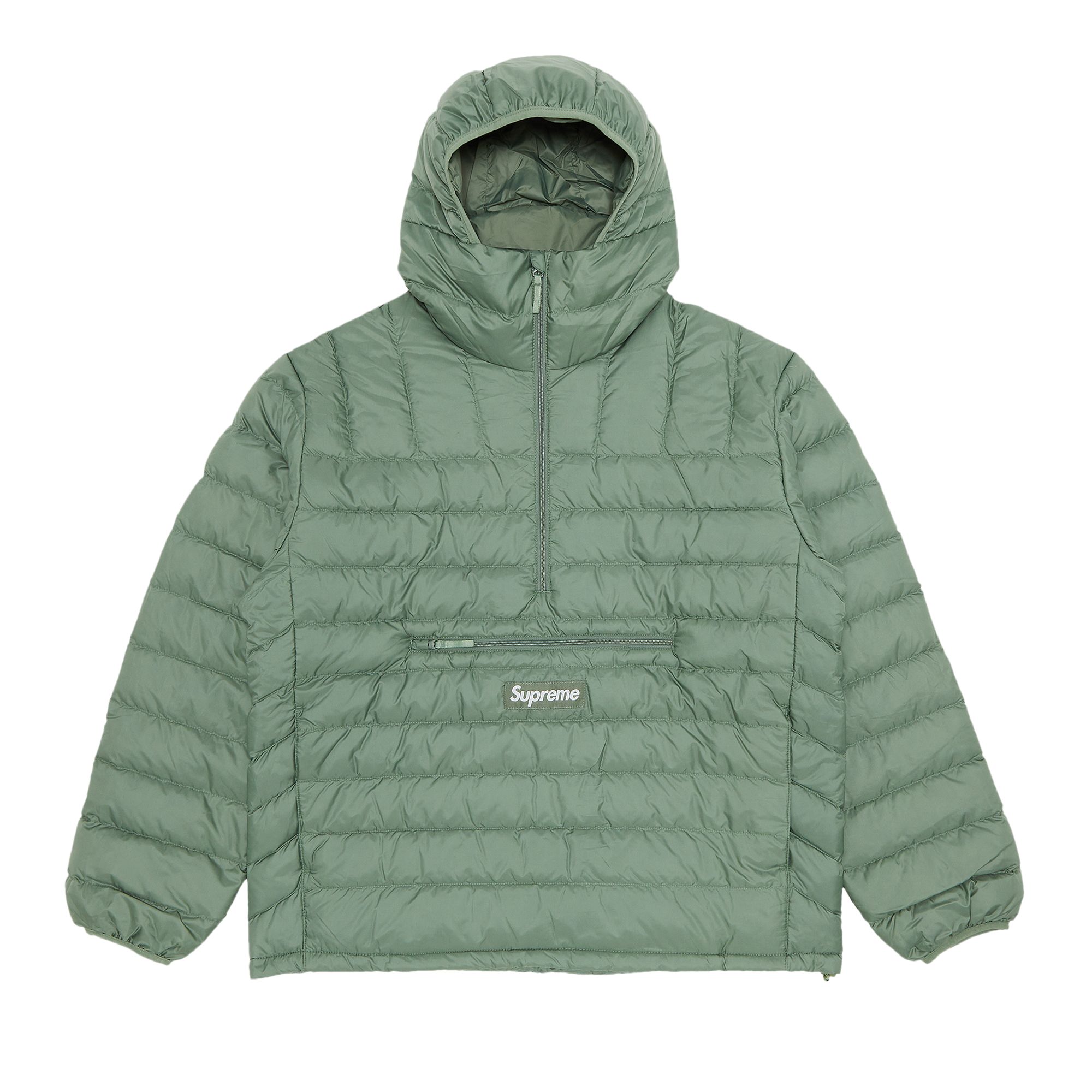 Supreme Micro Down Half Zip Hooded Pullover 'Olive' | Green | Men's Size M