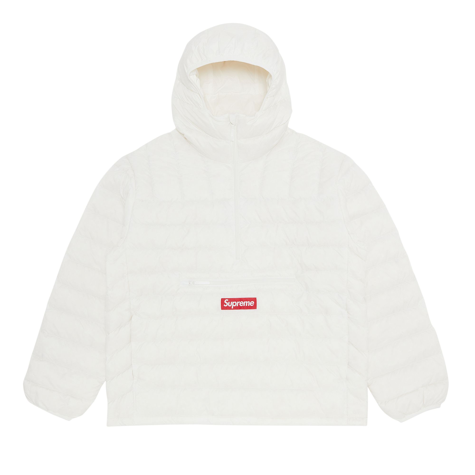 Supreme Micro Down Half Zip Hooded Pullover 'White' | Men's Size XL