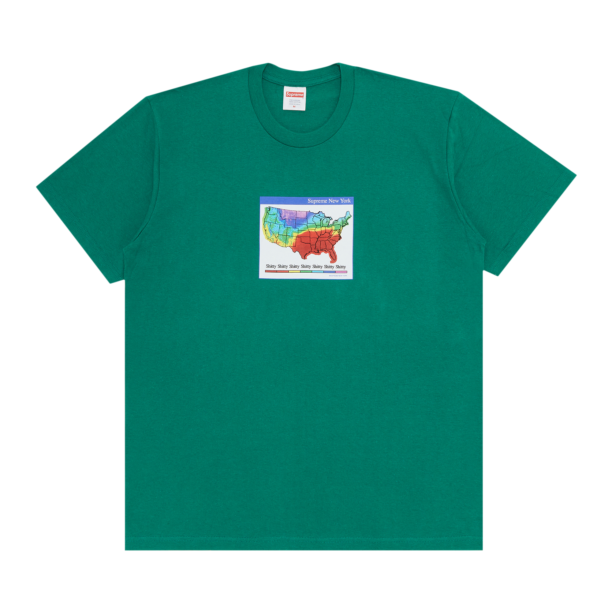 Pre-owned Supreme Weather Tee 'light Pine' In Green