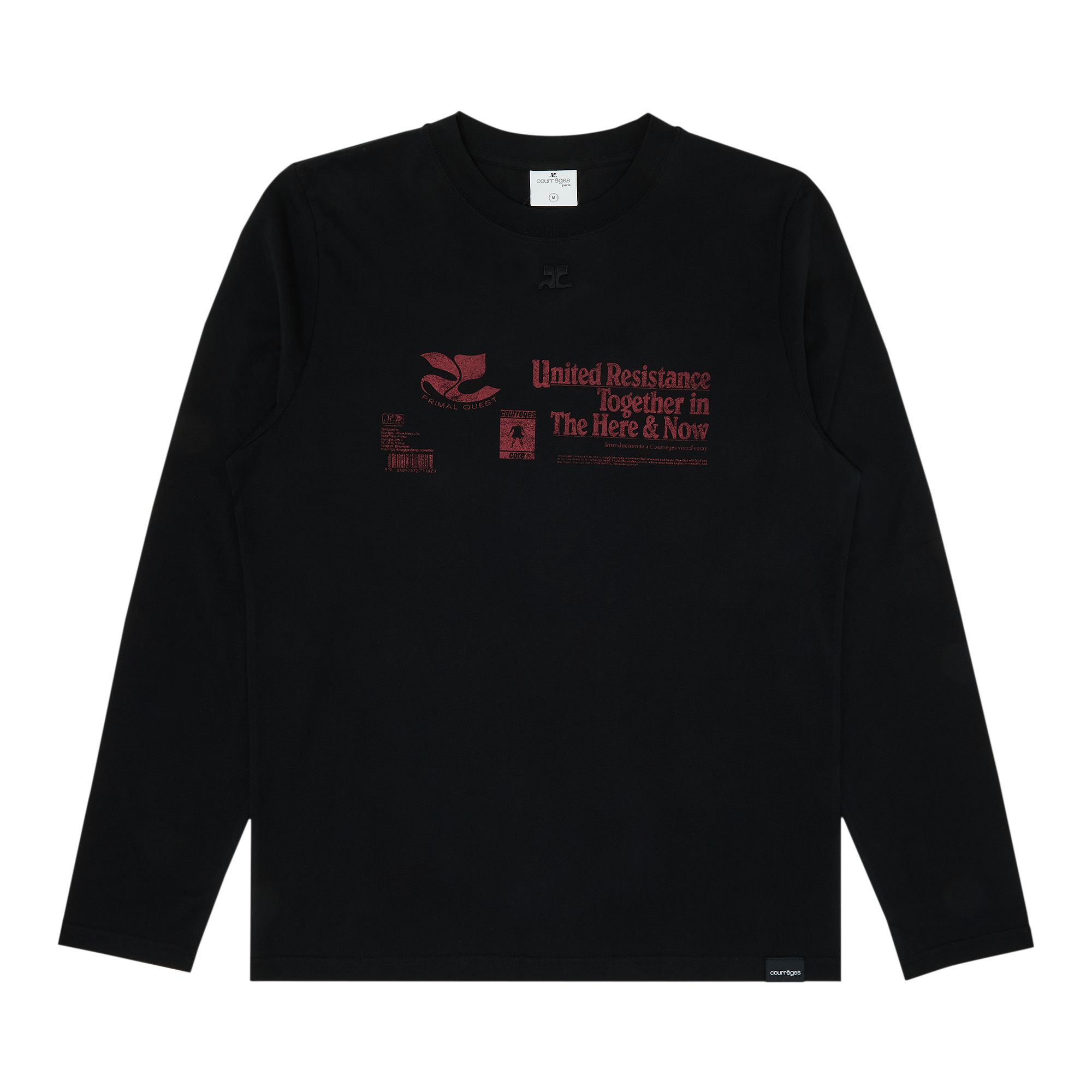 Pre-owned Courrèges Ac Straight Printed Long-sleeve T-shirt 'black' | Men's Size L