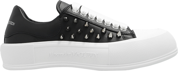 Alexander McQueen Deck Skate Plimsoll Lace-Up White Black