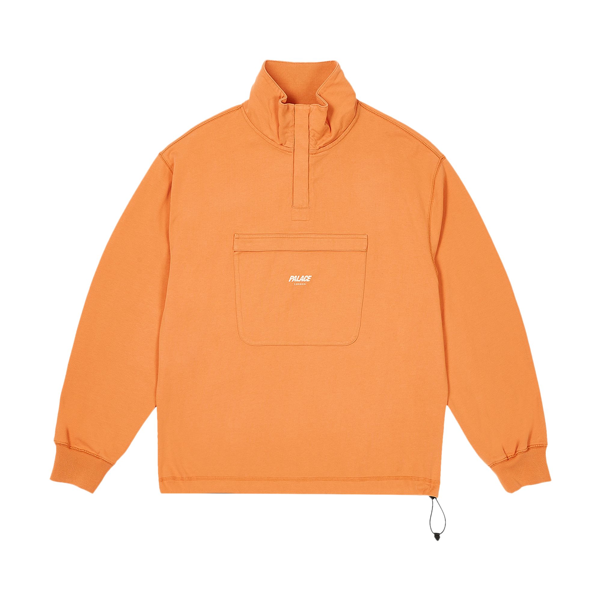 Palace 1/4 Zip Washed Funnel 'Tiger Orange' | Men's Size XL