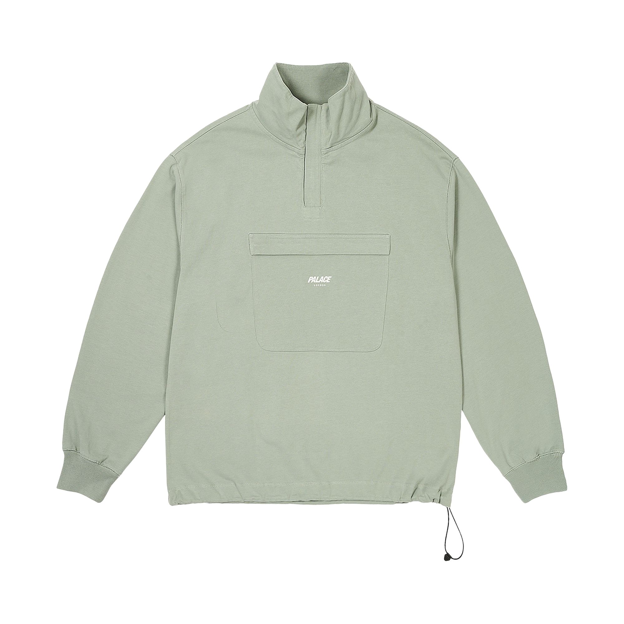 Palace 1/4 Zip Washed Funnel 'Jade' | Green | Men's Size L