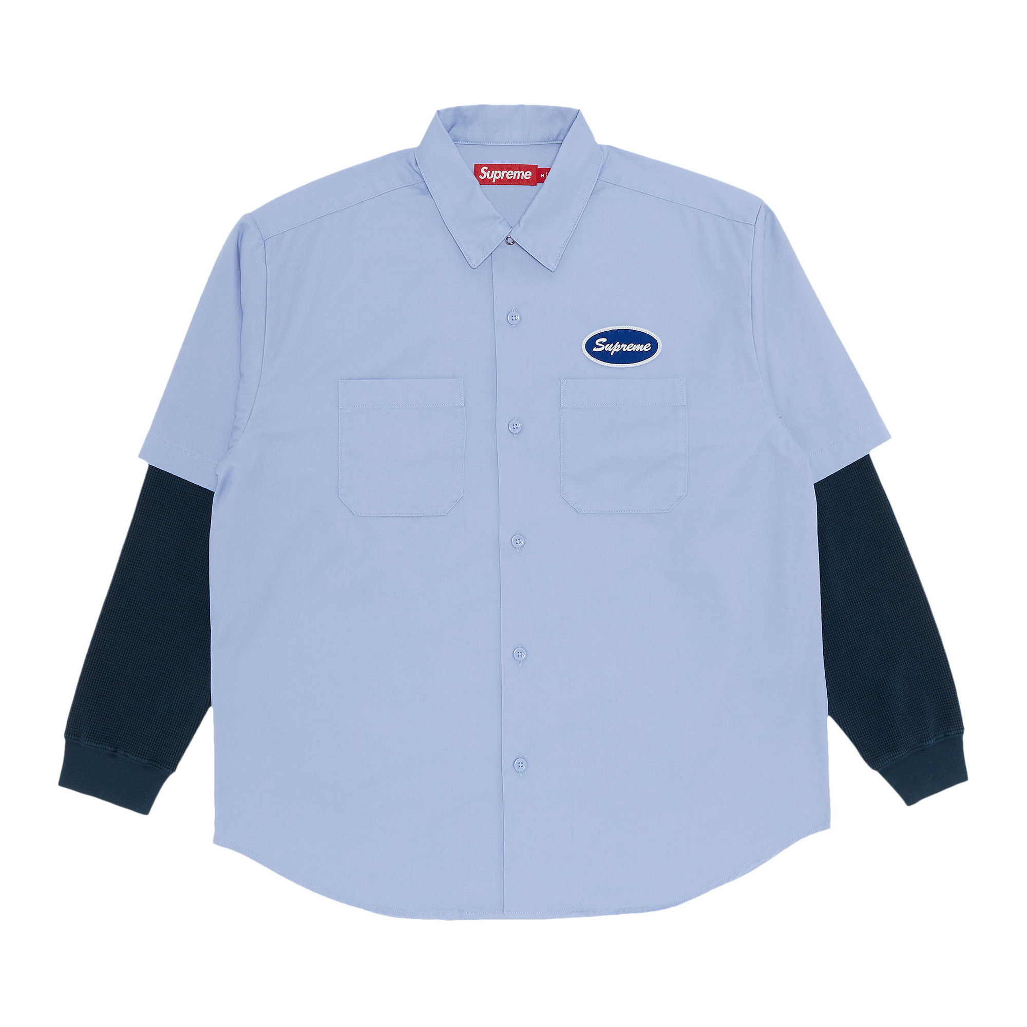 Pre-owned Supreme Thermal Sleeve Work Shirt 'light Blue'