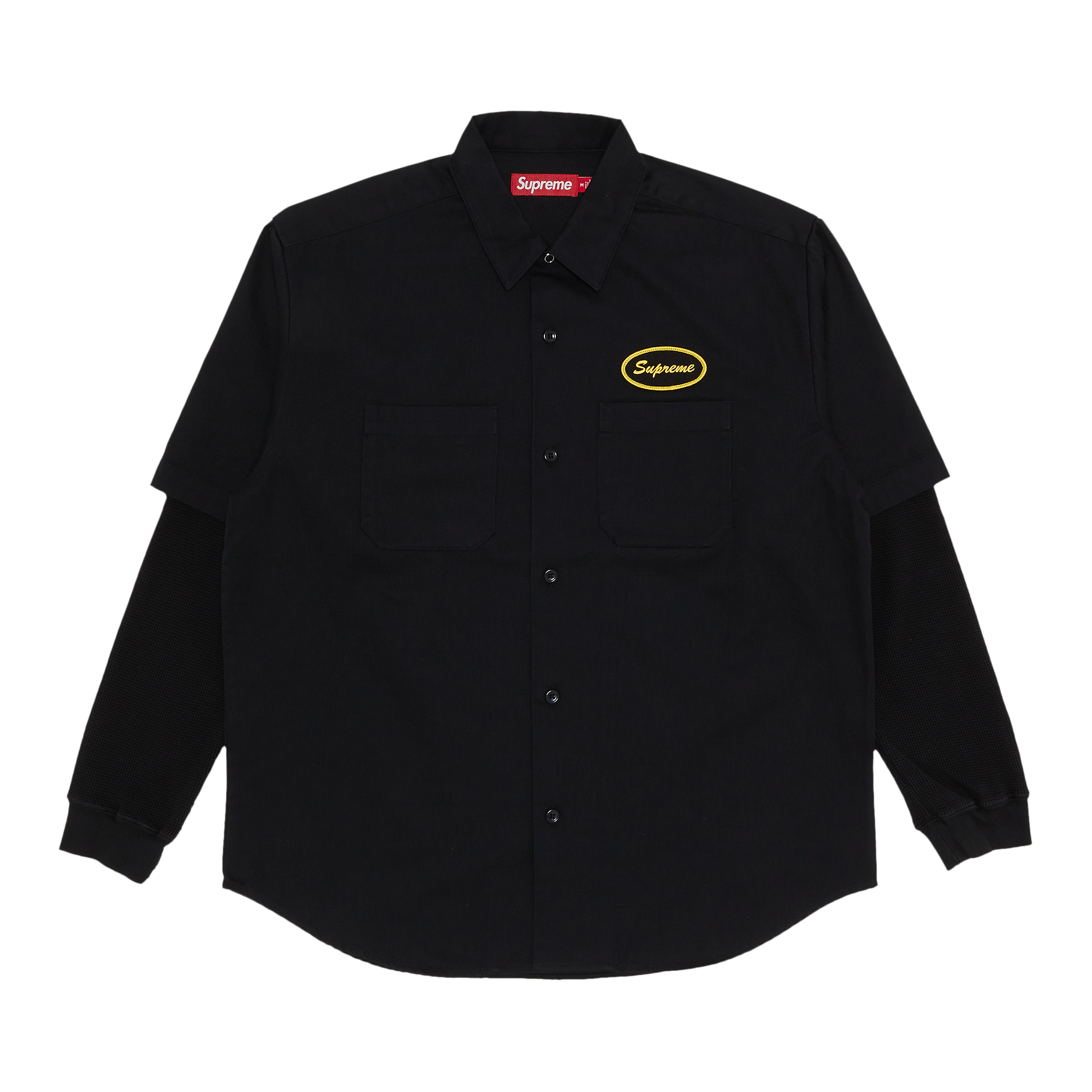Pre-owned Supreme Thermal Sleeve Work Shirt 'black'