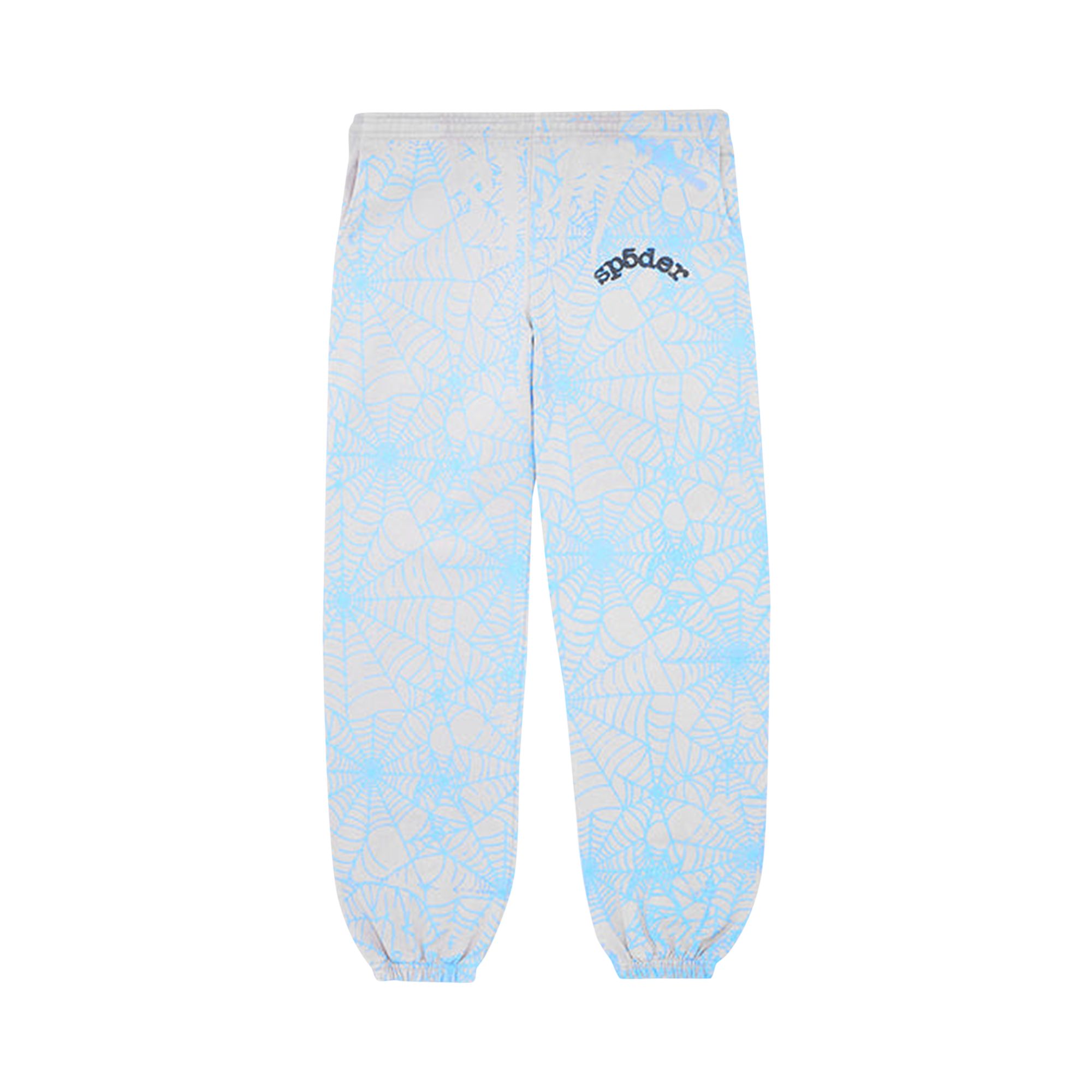 Pre-owned Sp5der Aop Web Sweatpants 'heather Grey'