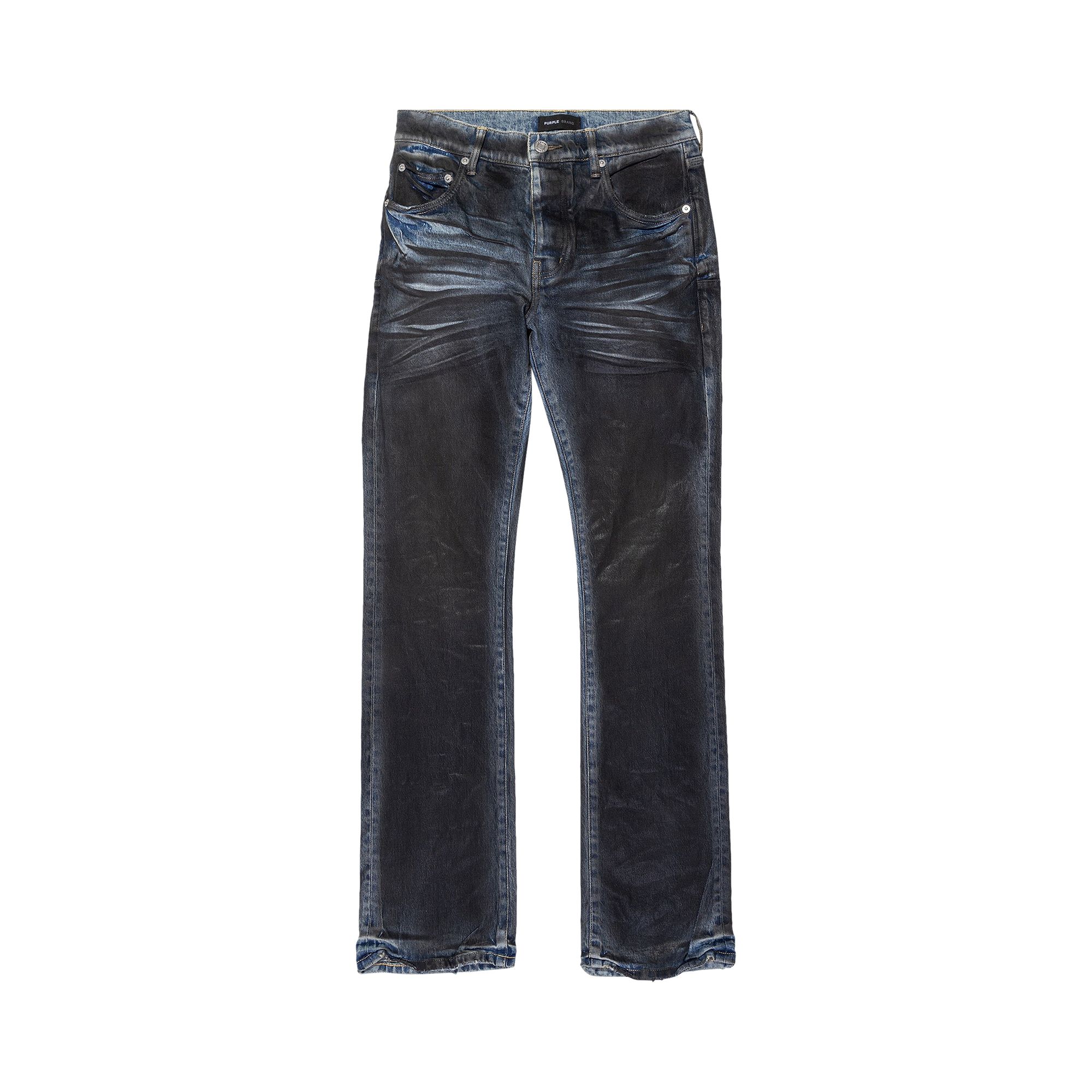 Pre-owned Purple Brand Dirty Coated Flare Jeans 'black' | Men's Size 36