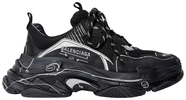 ●送料込●BALENCIAGA●Triple S Sketch スニーカー Buy Balenciaga Triple S Sneaker 'Sketch - Black' - 536737