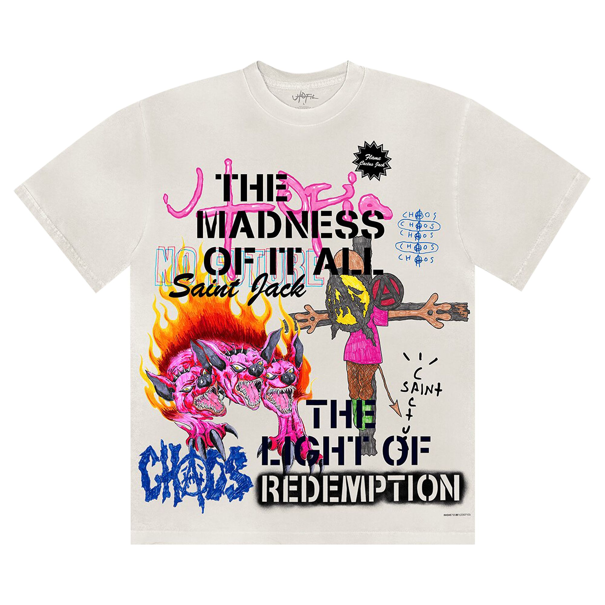 Cactus Jack by Travis Scott Utopia x St Michael Tee 3A 'White' | Men's Size L